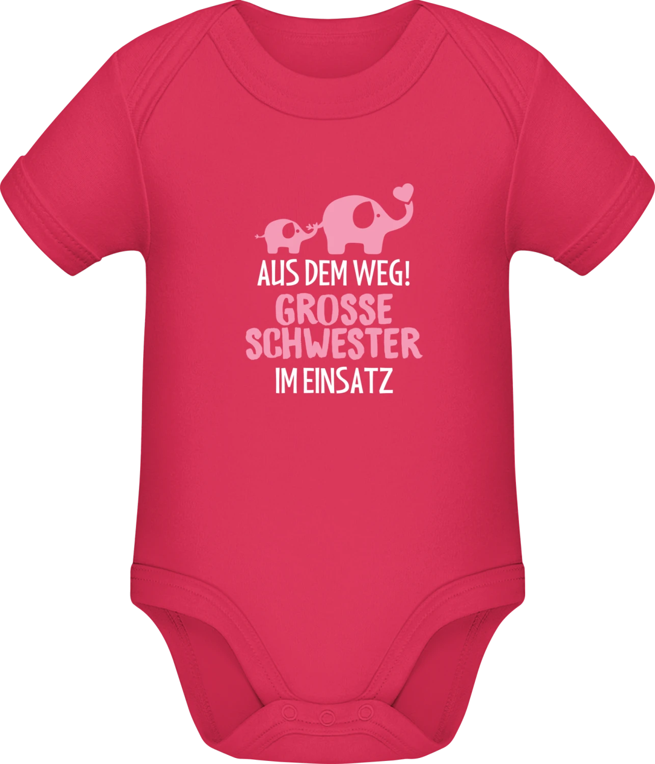 Aus dem Weg! Grosse Schwester im Einsatz - Sorbet Sonar SSL organic babybodsuit - Front