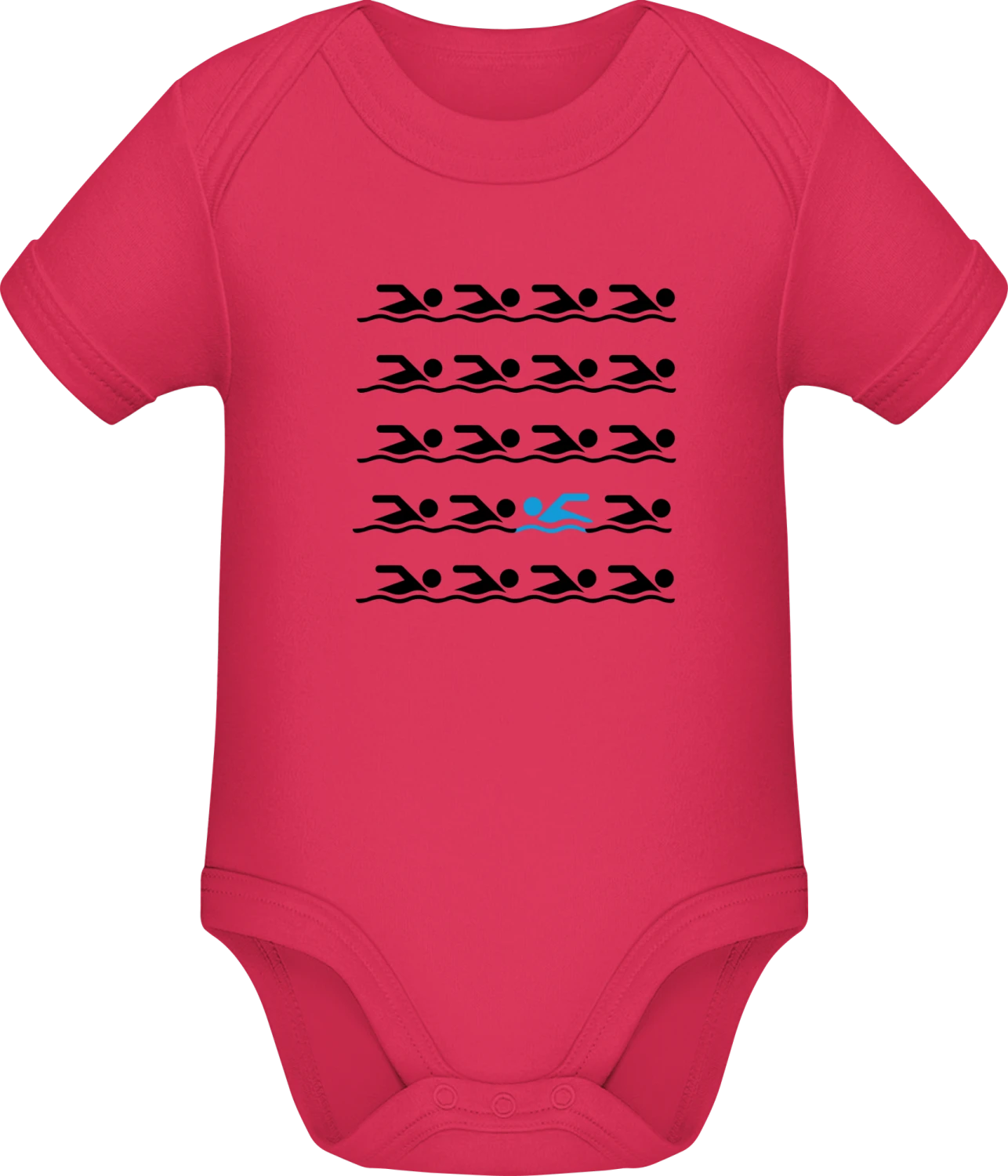 Swimming Different - Sorbet Sonar SSL organic babybodsuit - Front