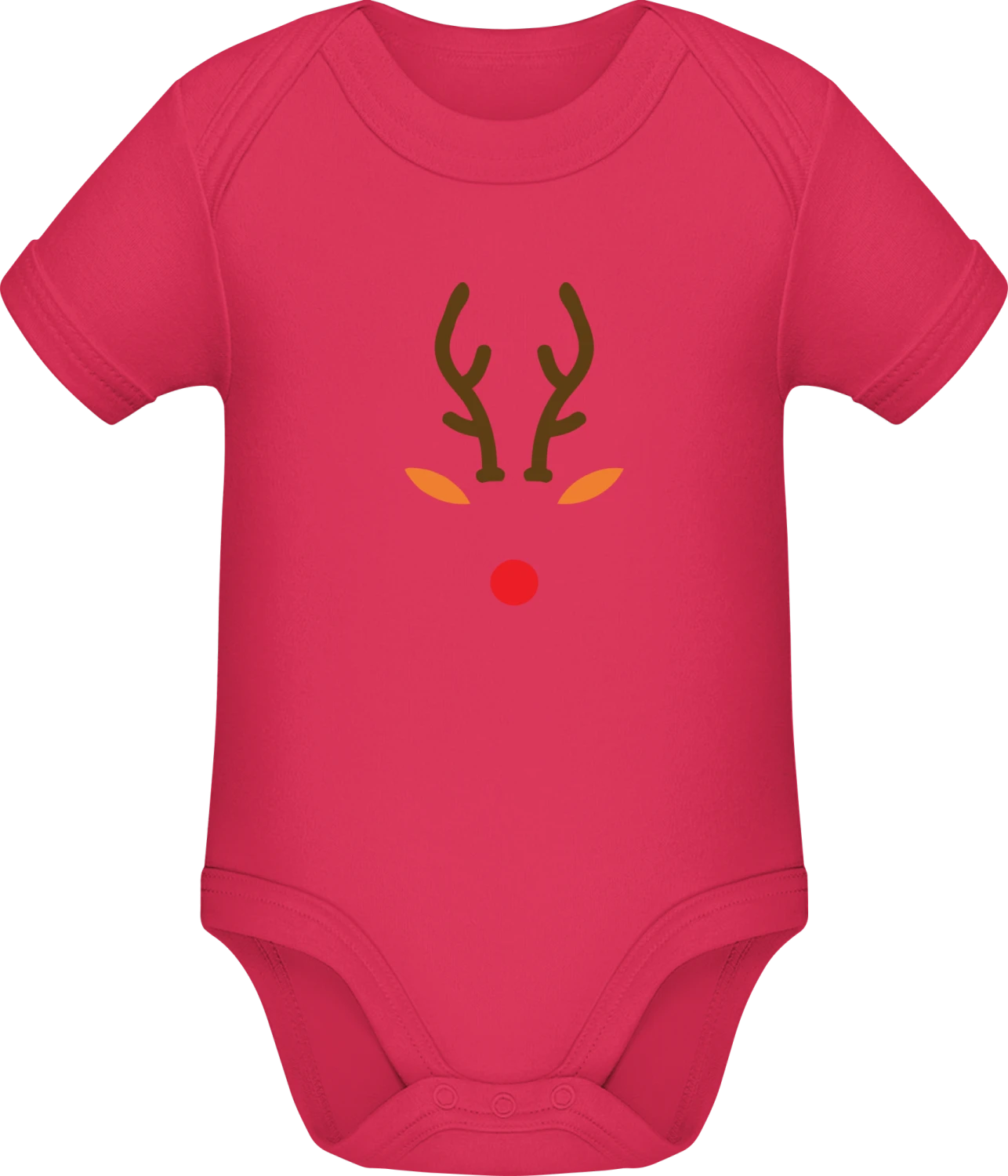 Rudolph The Red Nose Deer - Sorbet Sonar SSL organic babybodsuit - Front