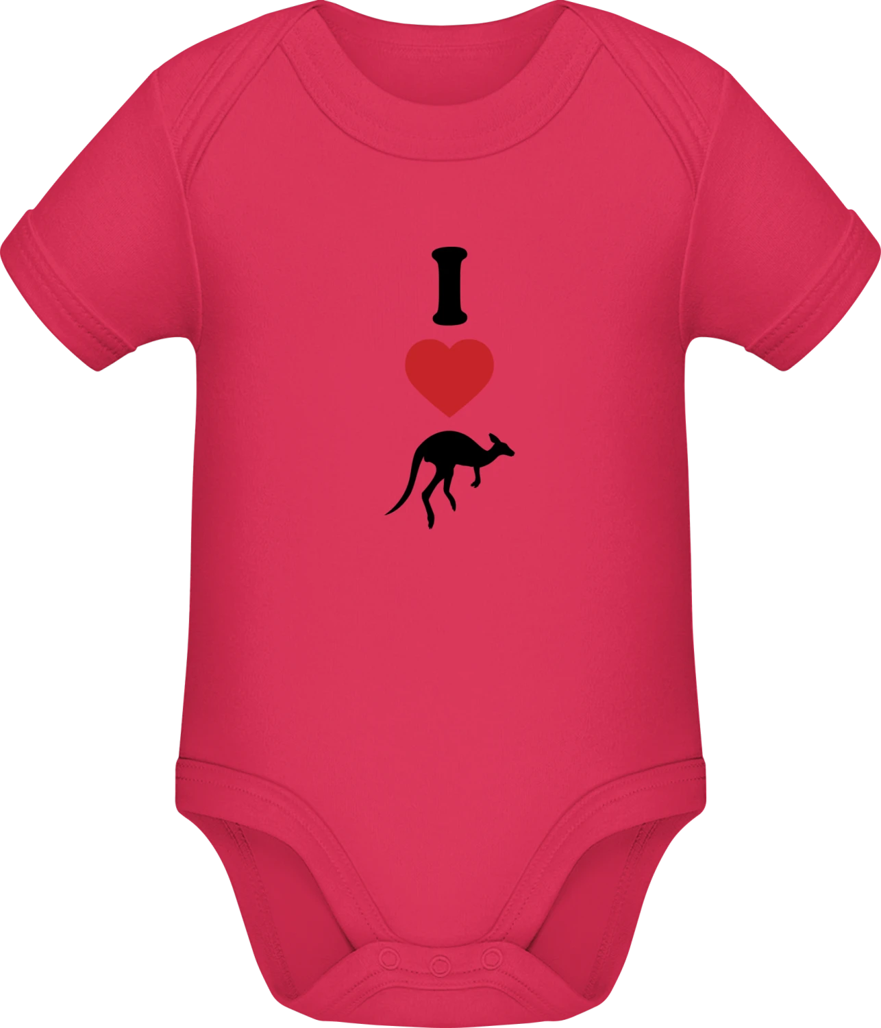 I Love Kangaroos - Sorbet Sonar SSL organic babybodsuit - Front