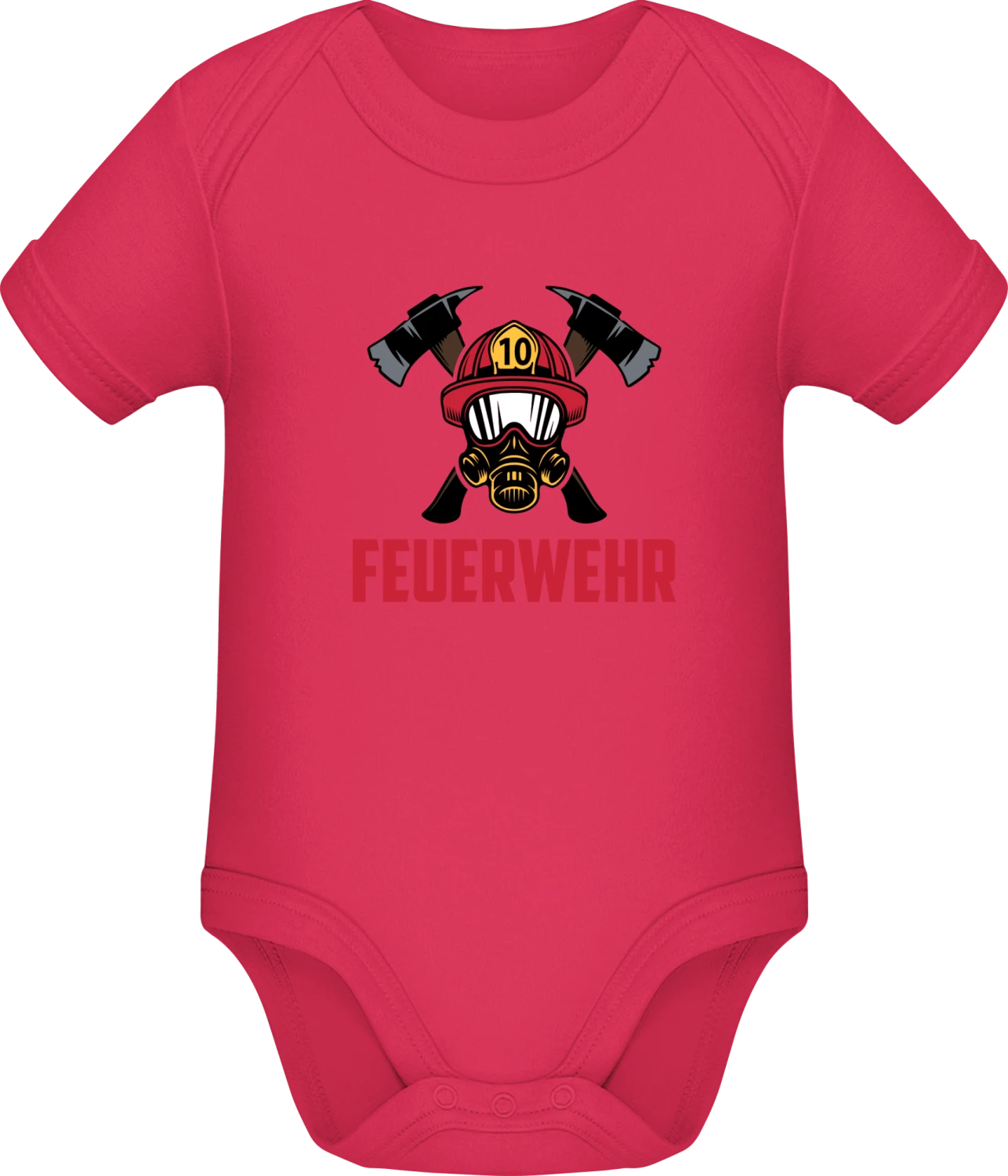 Firefighter Helmet And Axes - Sorbet Sonar SSL organic babybodsuit - Front