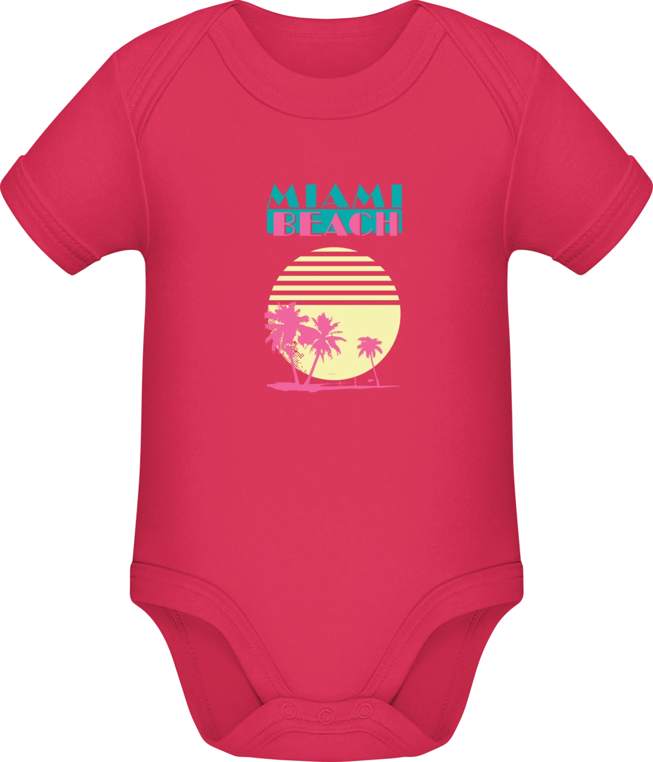 Miami Beach Sunset - Sorbet Sonar SSL organic babybodsuit - Front