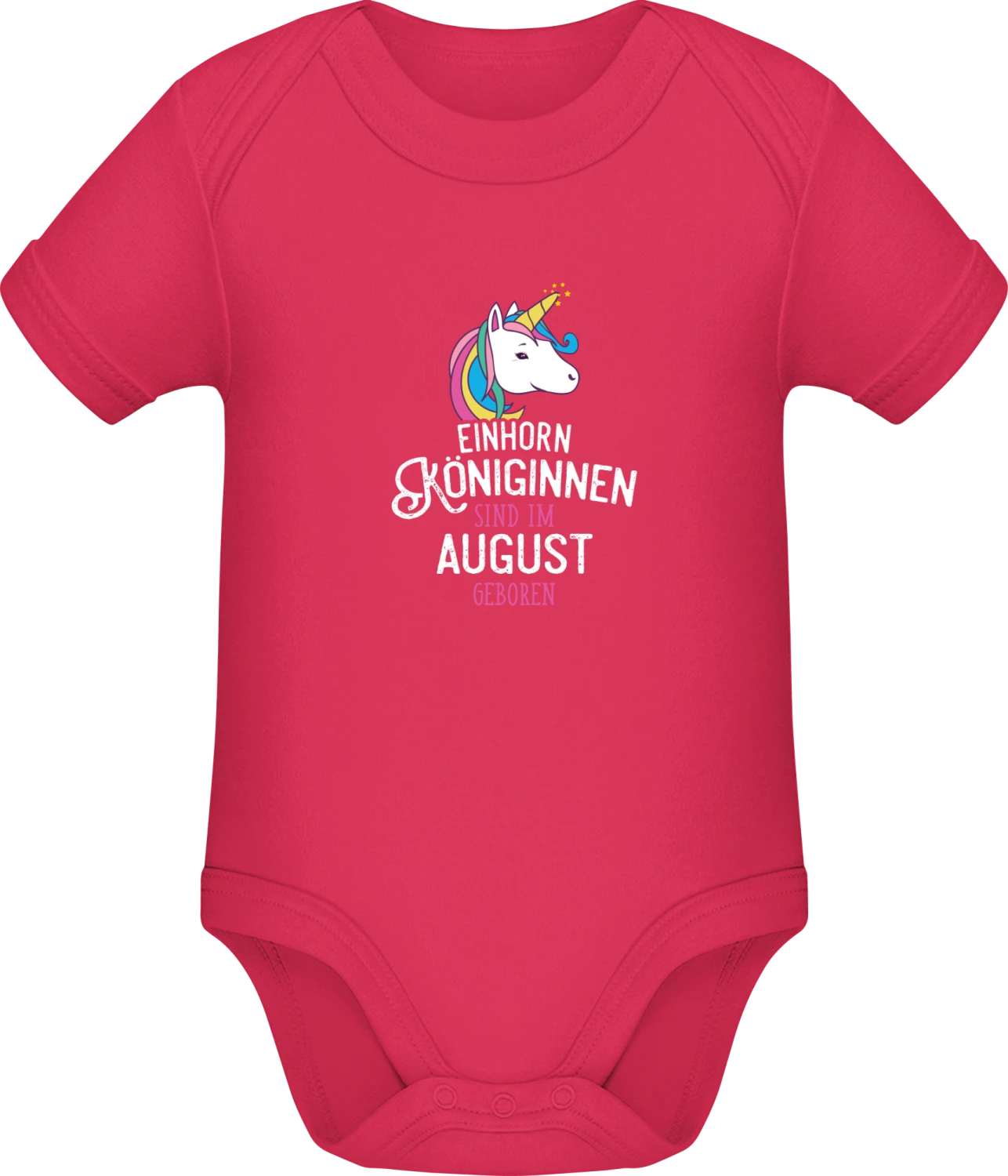 Einhorn Königinnen sind im August geboren - Sorbet Sonar SSL organic babybodsuit - Front