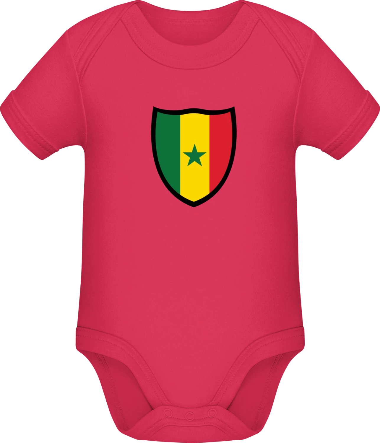 Senegal Flag Shield - Sorbet Sonar SSL organic babybodsuit - Front