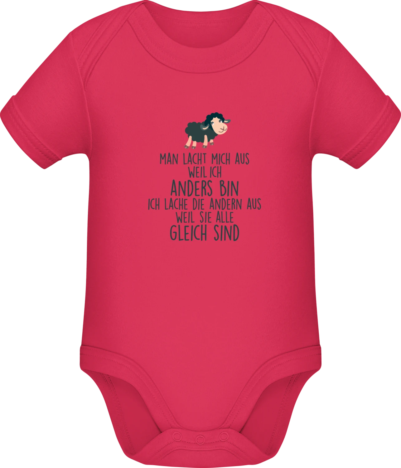 Man lacht mich aus weil ich anders bin - Sorbet Sonar SSL organic babybodsuit - Front