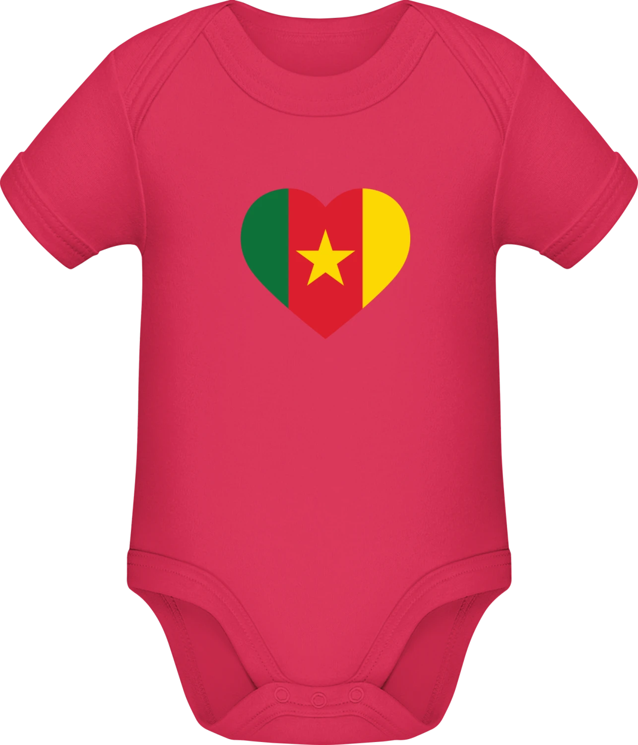 Cameroon Heart Flag - Sorbet Sonar SSL organic babybodsuit - Front