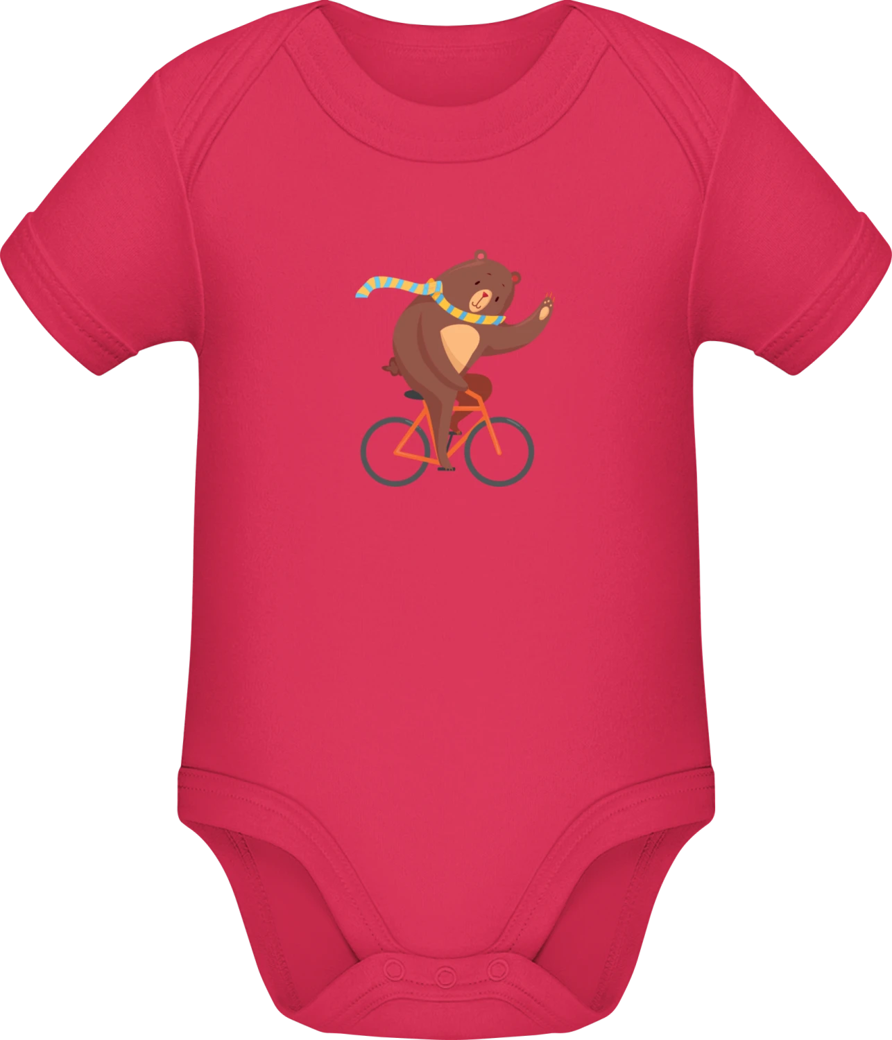 Bear On A Bike - Sorbet Sonar SSL organic babybodsuit - Front