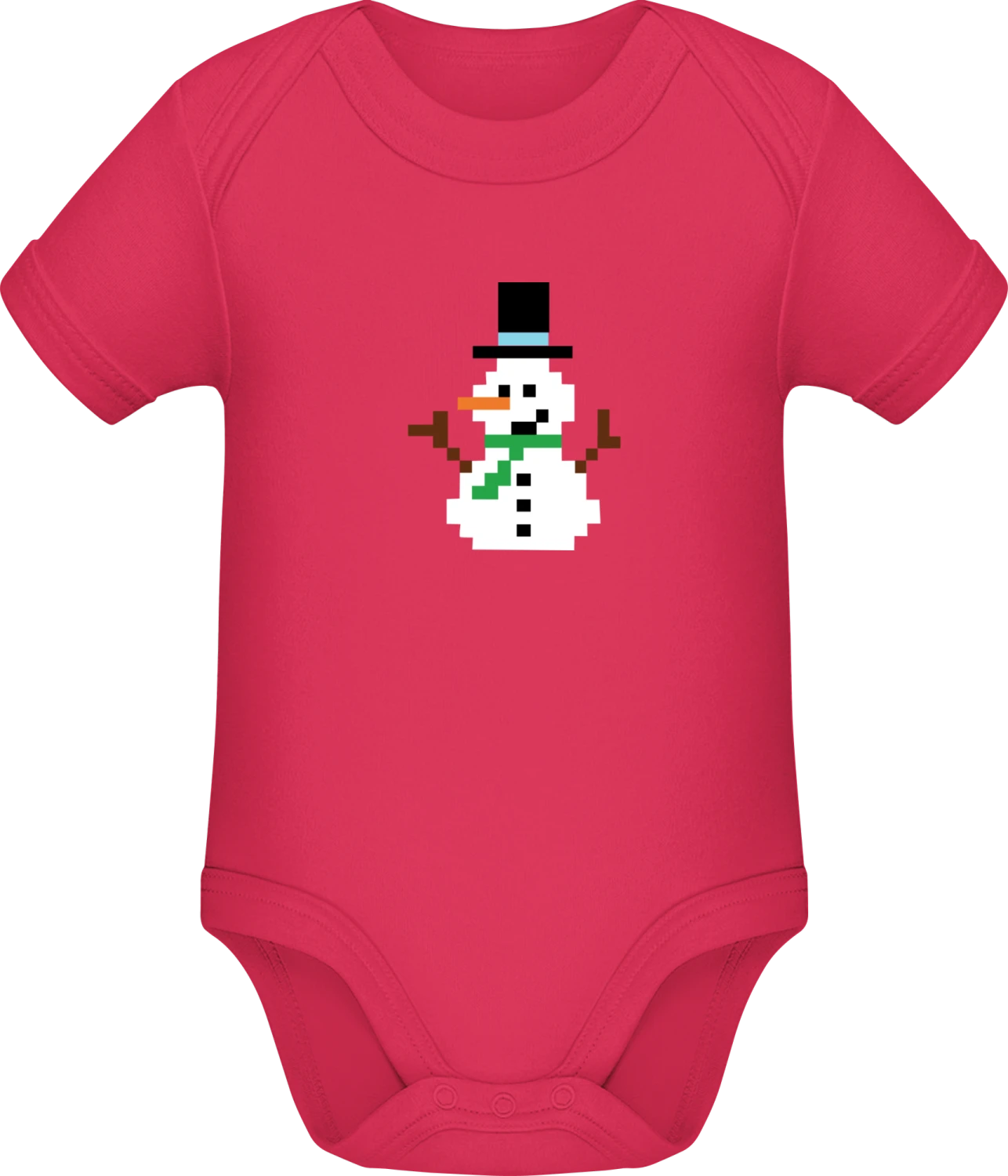 Pixel Snowman - Sorbet Sonar SSL organic babybodsuit - Front