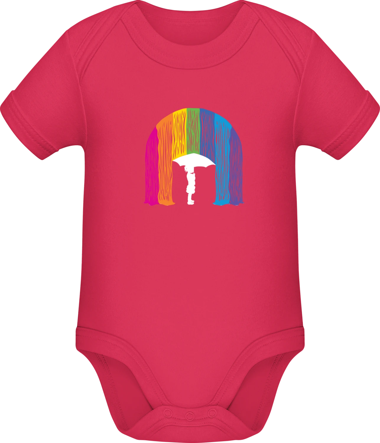 Girl In The Rain-bow - Sorbet Sonar SSL organic babybodsuit - Front