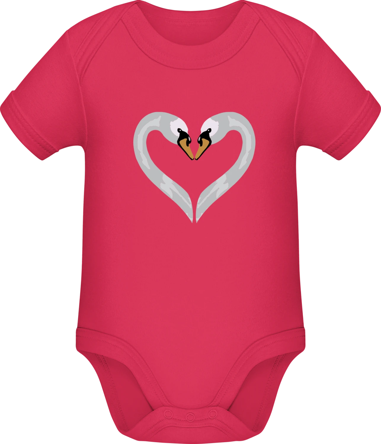 Swans In Love - Sorbet Sonar SSL organic babybodsuit - Front