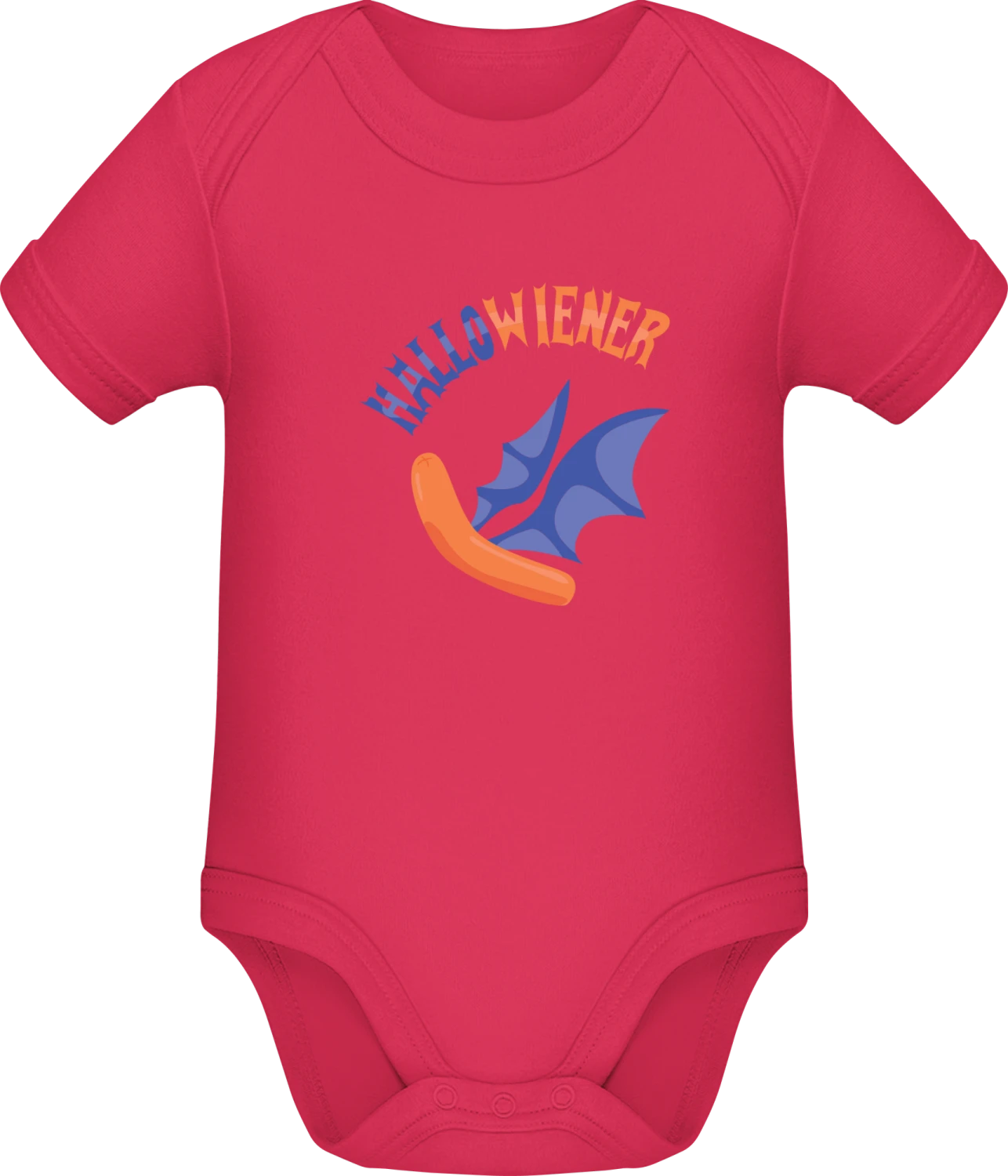 Hallowiener Bat - Sorbet Sonar SSL organic babybodsuit - Front