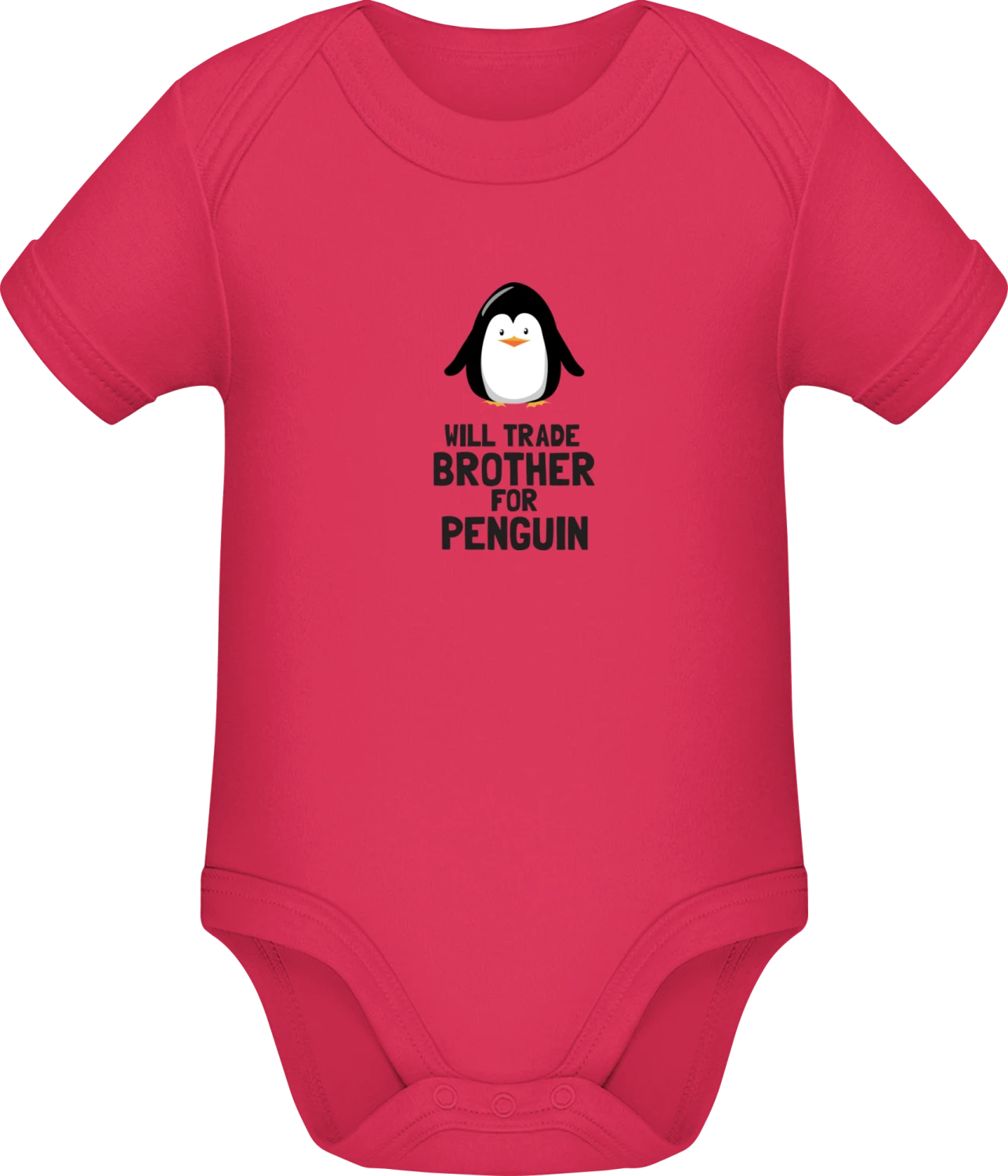 Will Trade Brother For Penguin - Sorbet Sonar SSL organic babybodsuit - Front