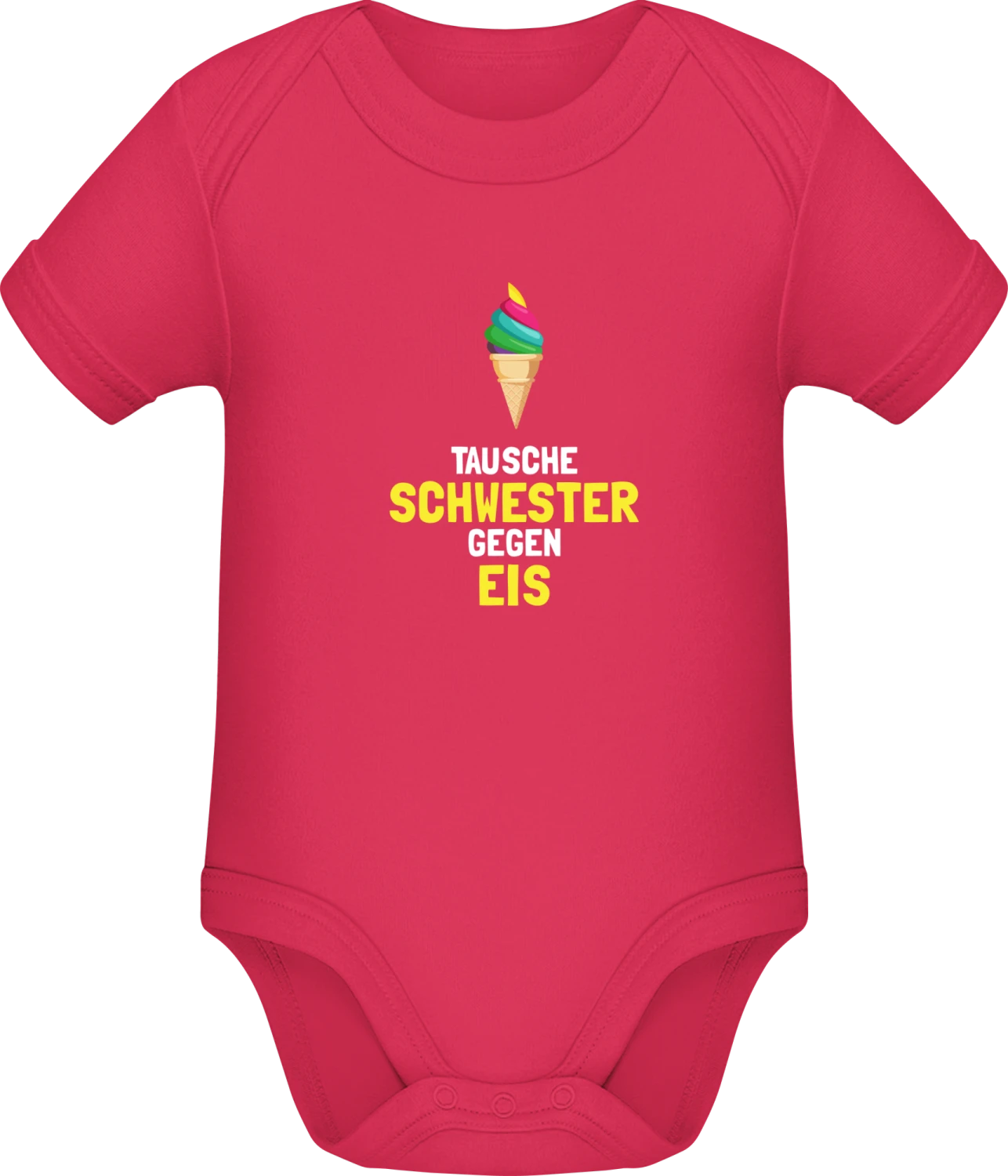 Tausche Schwester gegen Eis - Sorbet Sonar SSL organic babybodsuit - Front