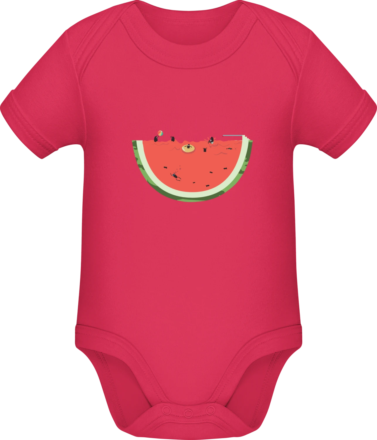 Watermelon Pool Party - Sorbet Sonar SSL organic babybodsuit - Front