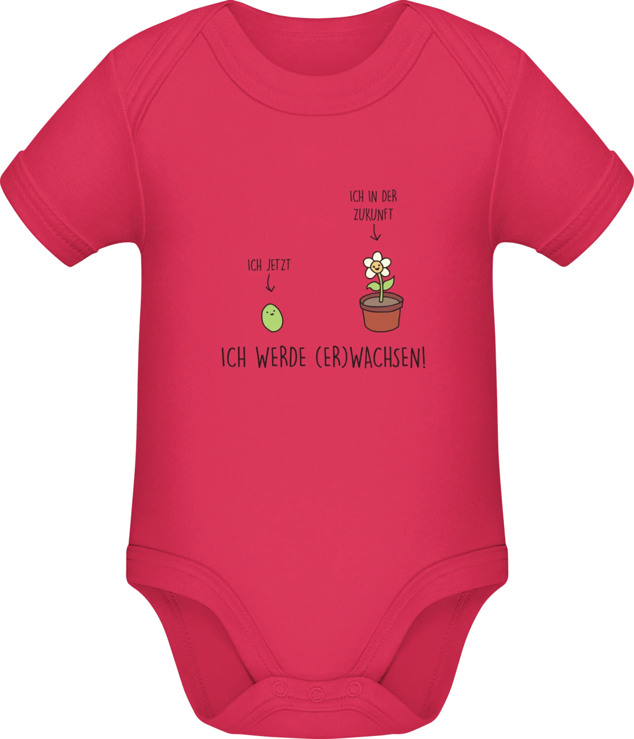 Ich werde Erwachsen! - Sorbet Sonar SSL organic babybodsuit - Front