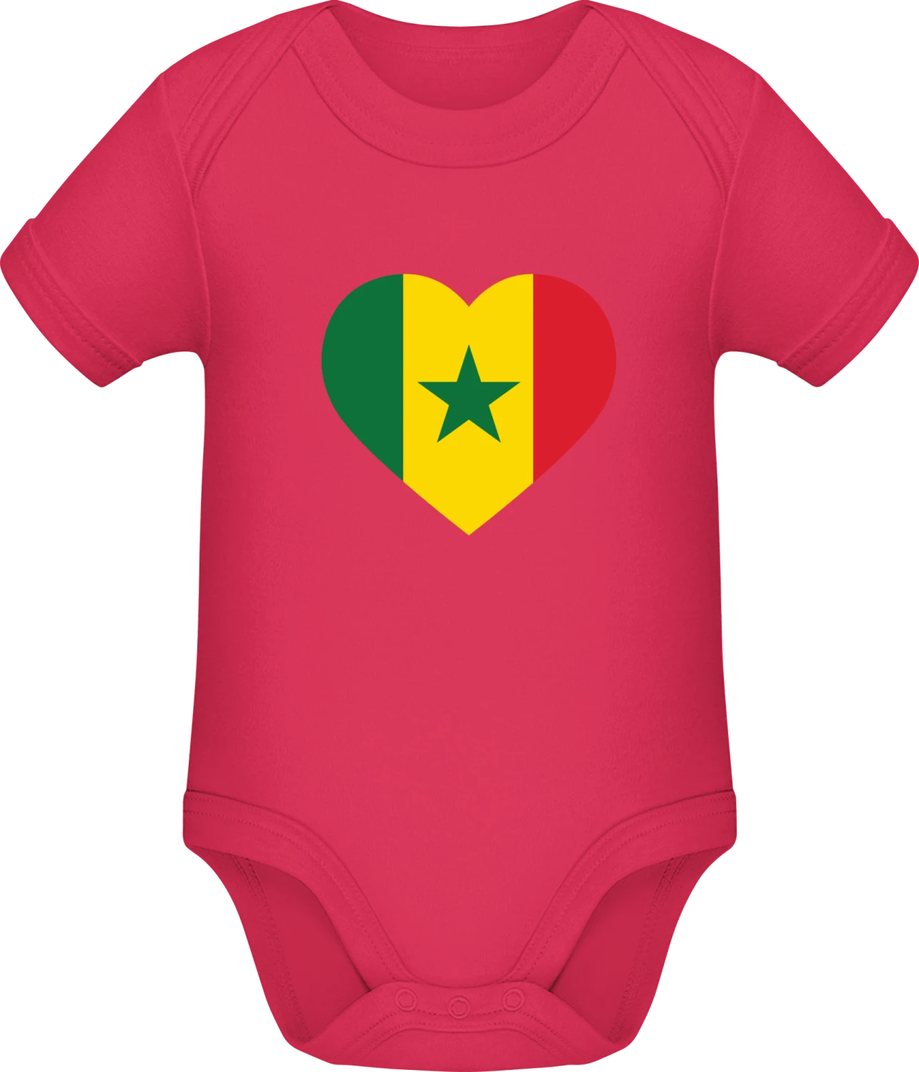 Senegalian Heart Flag - Sorbet Sonar SSL organic babybodsuit - Front