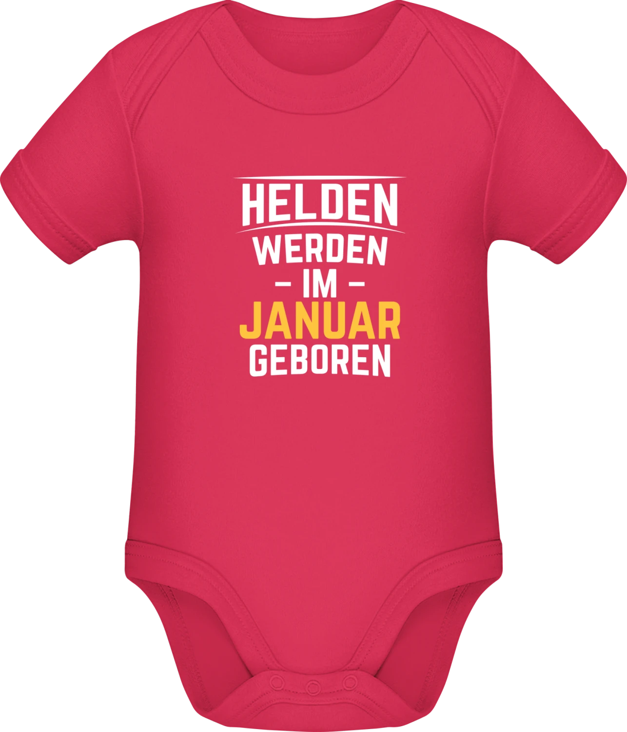 Helden werden im Januar geboren - Sorbet Sonar SSL organic babybodsuit - Front