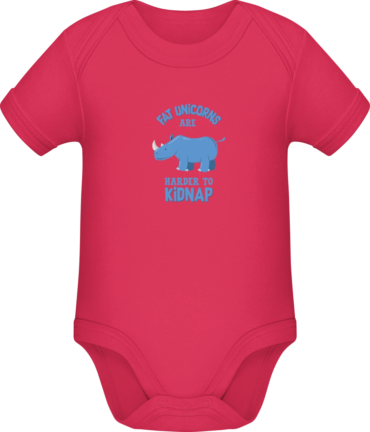 Fat Unicorn Are Harter To Kidnap Hipo - Sorbet Sonar SSL organic babybodsuit - Front