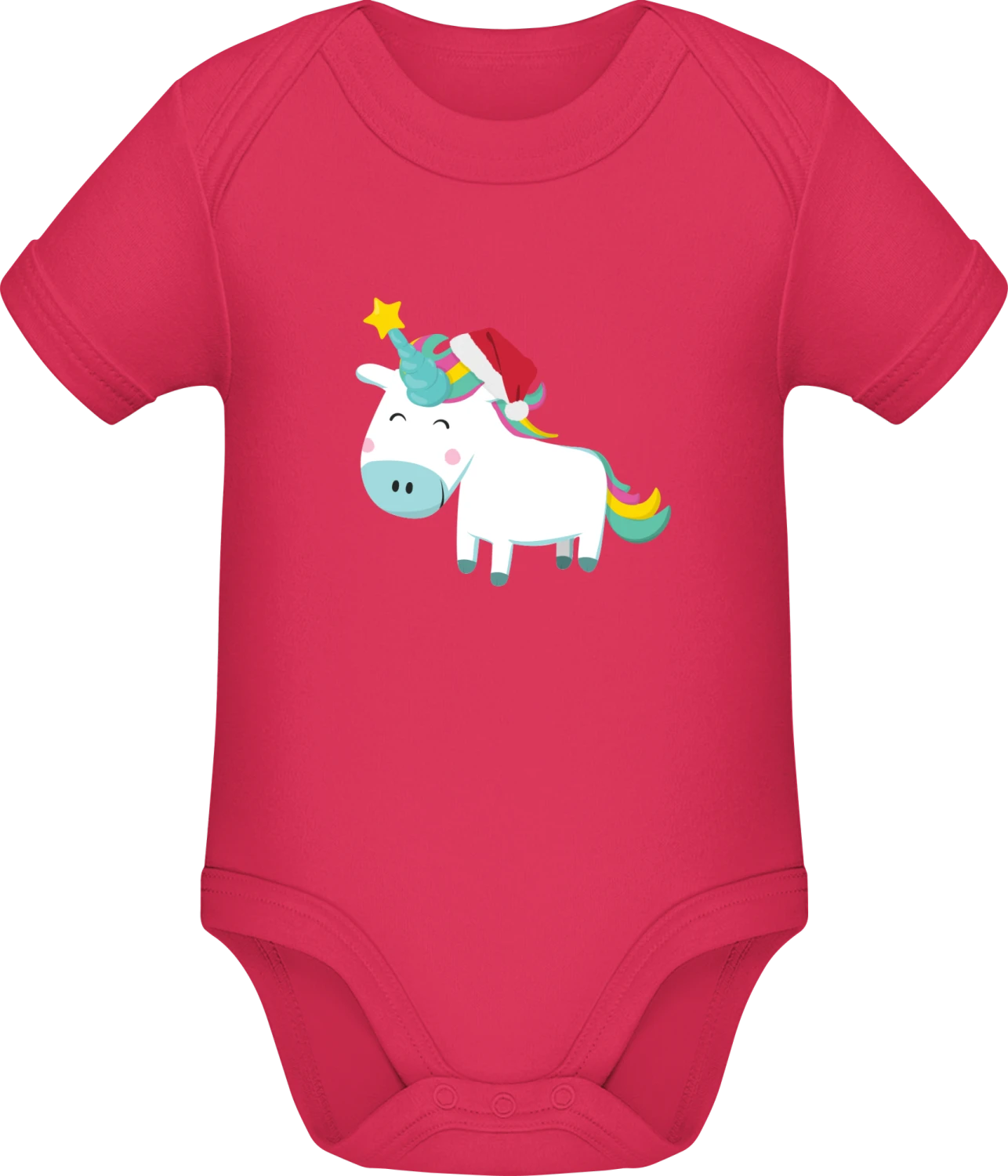 Christmas Unicorn - Sorbet Sonar SSL organic babybodsuit - Front