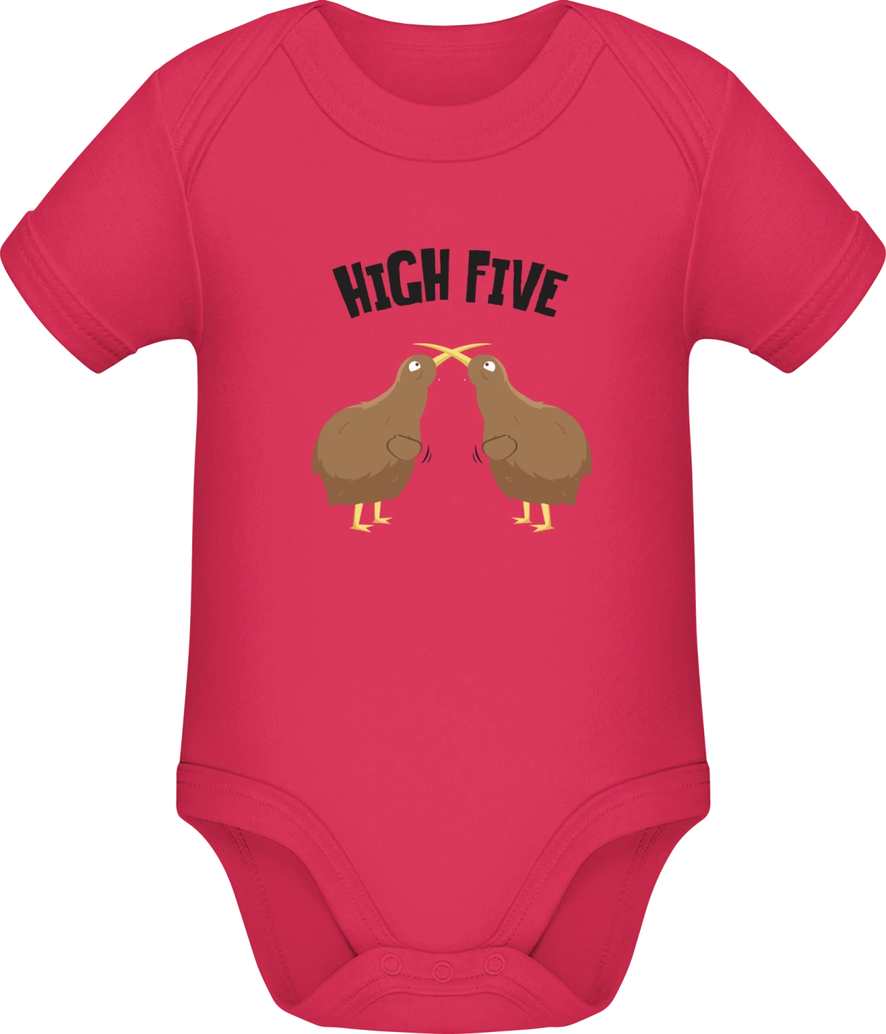 High Five Kiwi Bird - Sorbet Sonar SSL organic babybodsuit - Front