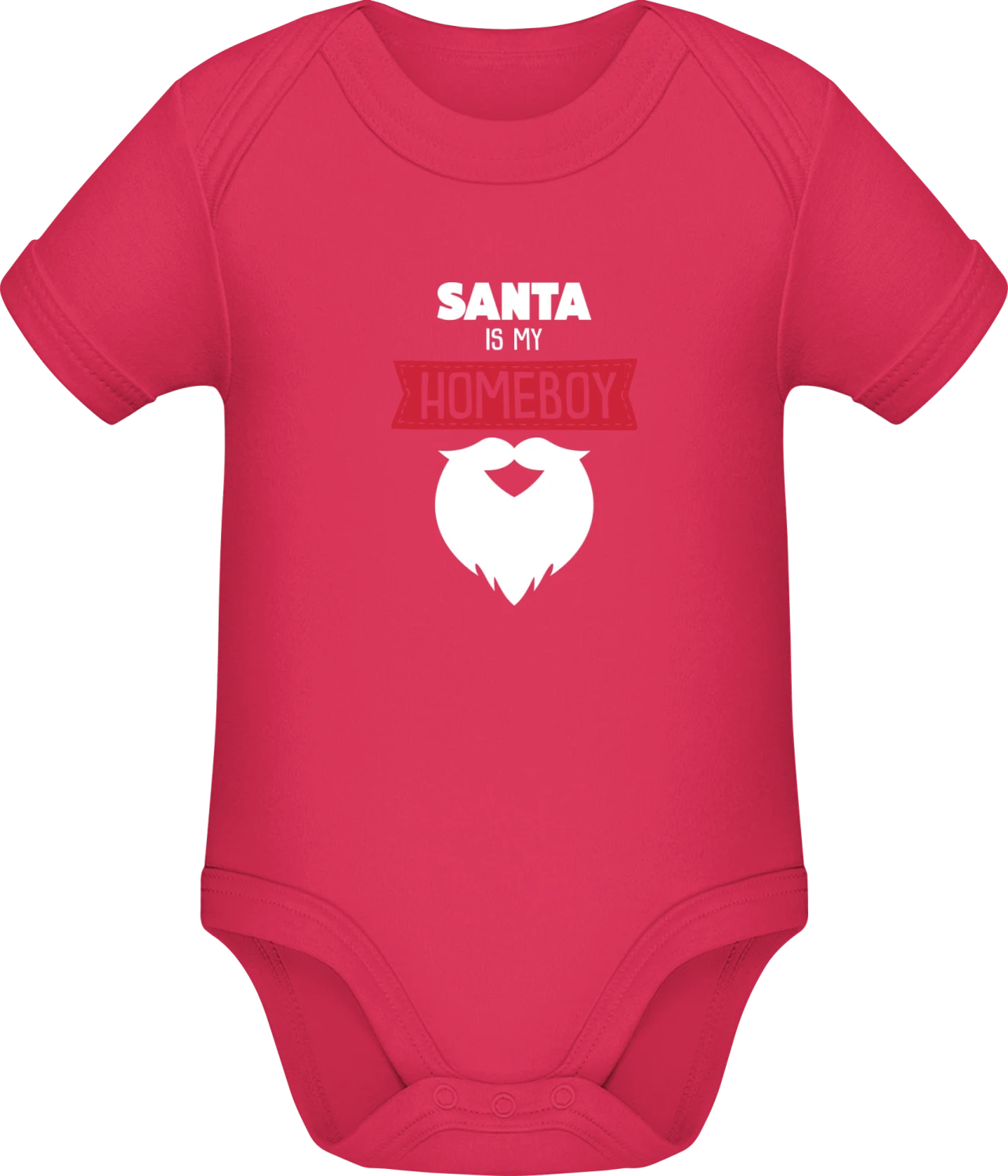 Santa Is My Homeboy Beard - Sorbet Sonar SSL organic babybodsuit - Front