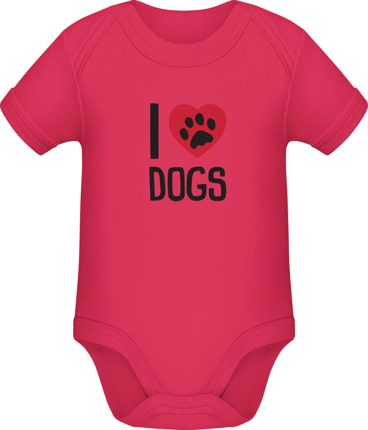 I Heart Dogs Paw - Sorbet Sonar SSL organic babybodsuit - Front