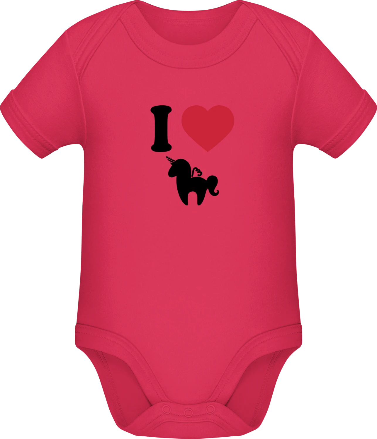 I Love Unicorns - Sorbet Sonar SSL organic babybodsuit - Front