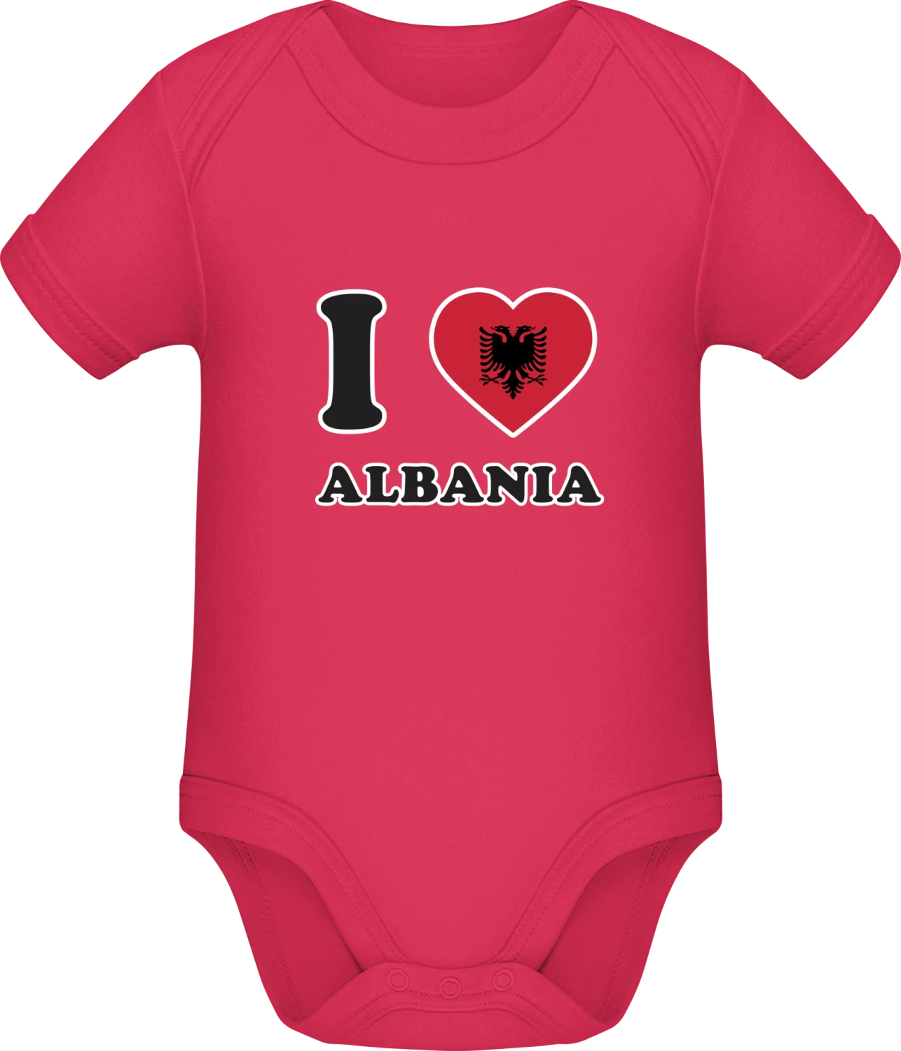 I Love Albania - Sorbet Sonar SSL organic babybodsuit - Front