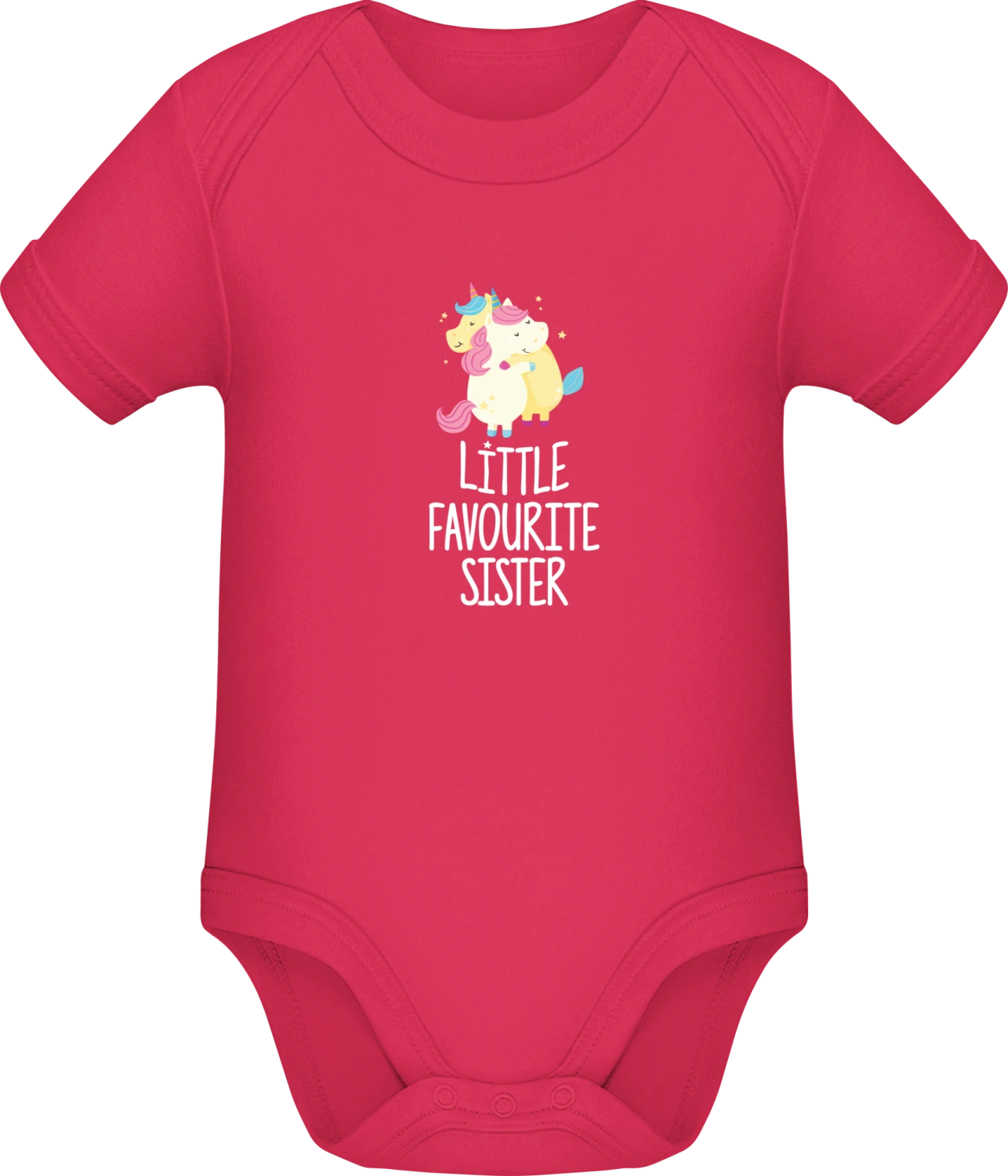 Little Favourite Sister Unicorn - Sorbet Sonar SSL organic babybodsuit - Front