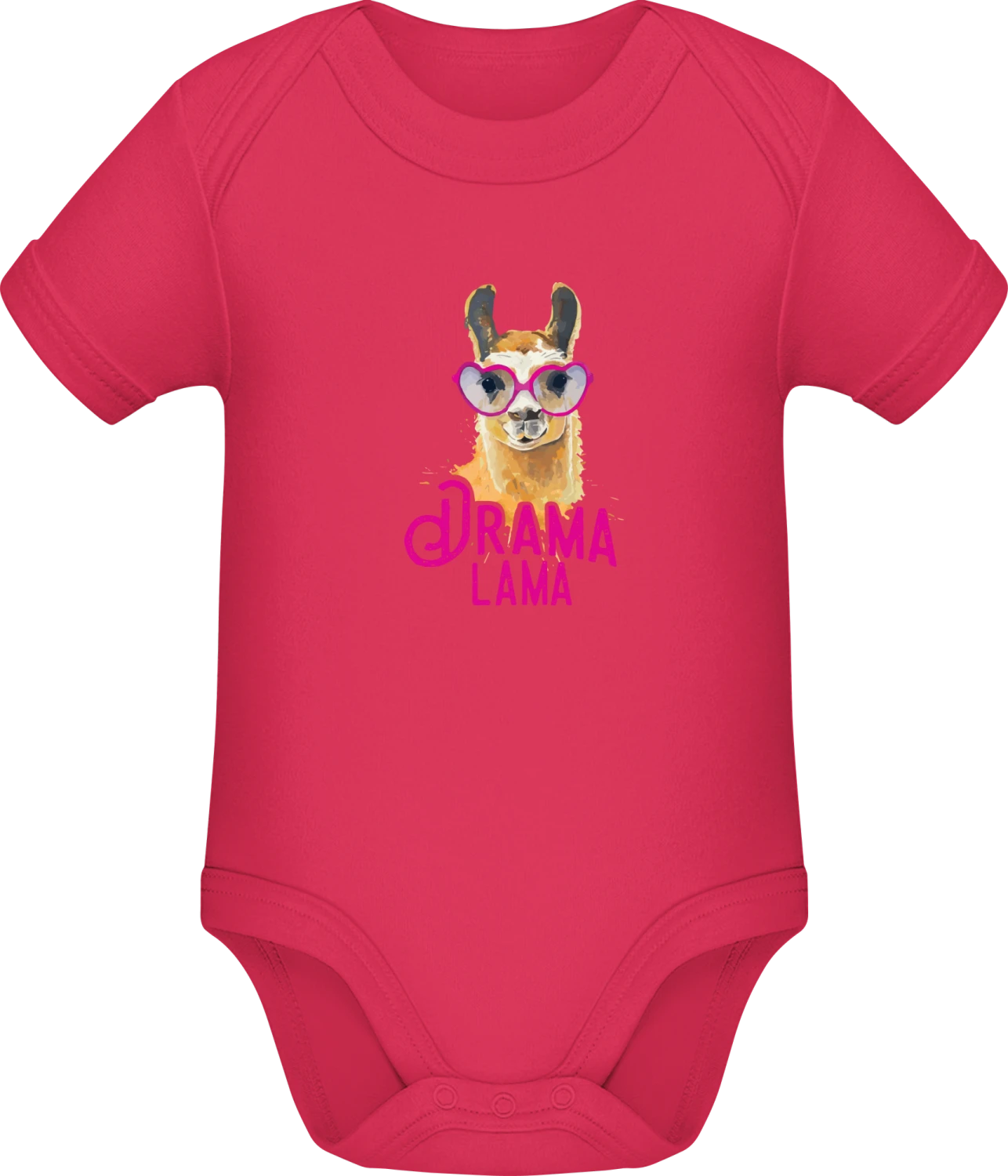 Drama Lama Watercolor - Sorbet Sonar SSL organic babybodsuit - Front