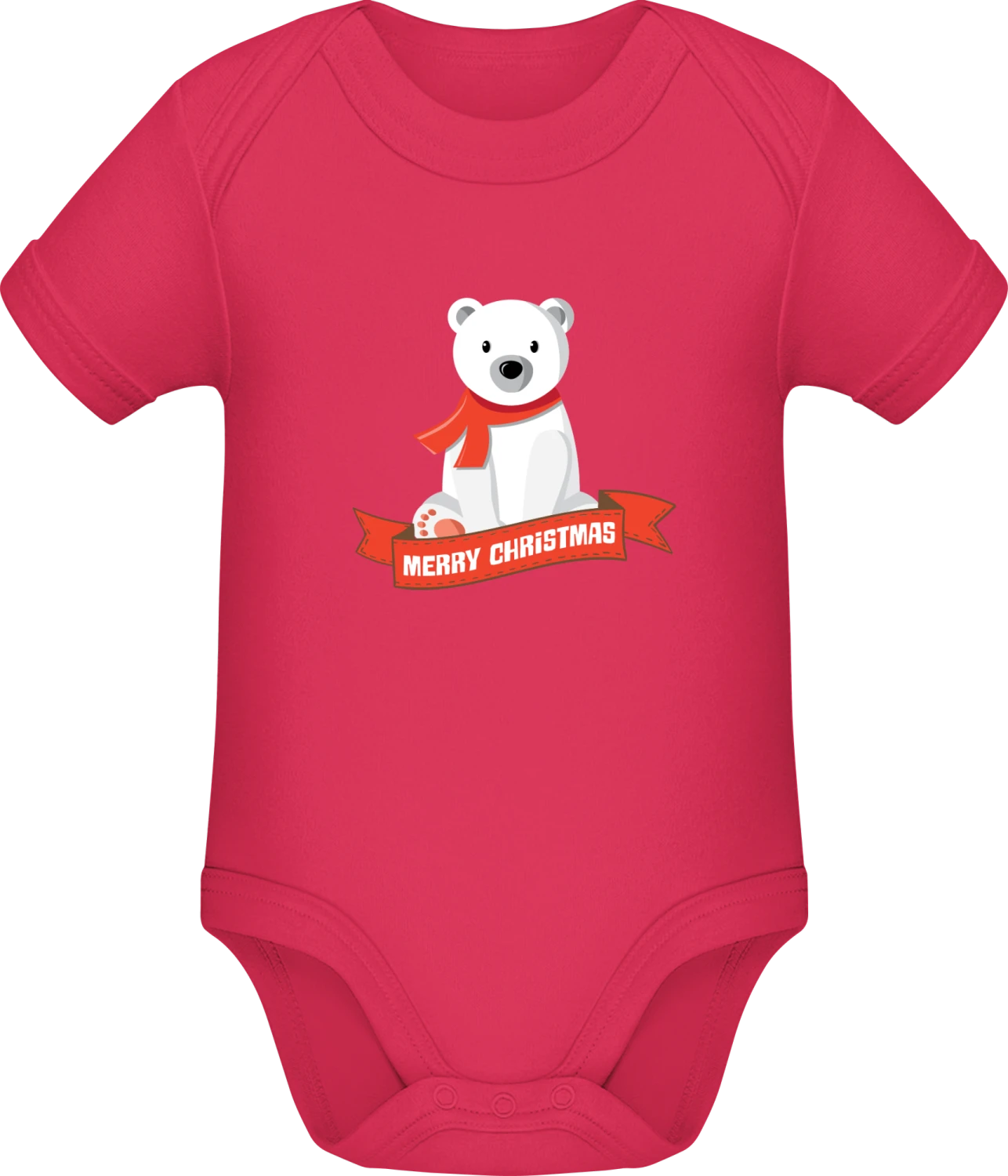 Ice Bear Merry Christmas - Sorbet Sonar SSL organic babybodsuit - Front