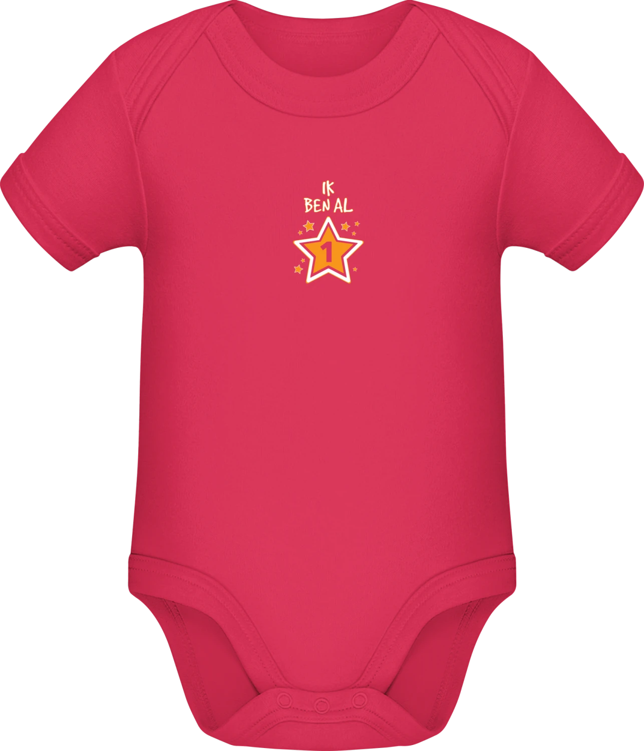 Ik ben al 1 - Sorbet Sonar SSL organic babybodsuit - Front