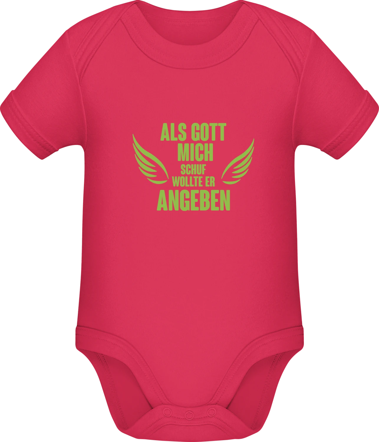 Als Gott mich schuf wollte er angeben Flügel - Sorbet Sonar SSL organic babybodsuit - Front