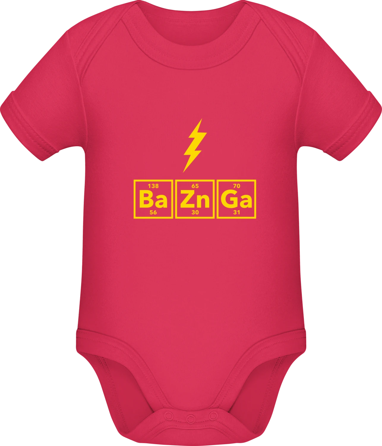 BaZnGa Bazinga Flash - Sorbet Sonar SSL organic babybodsuit - Front