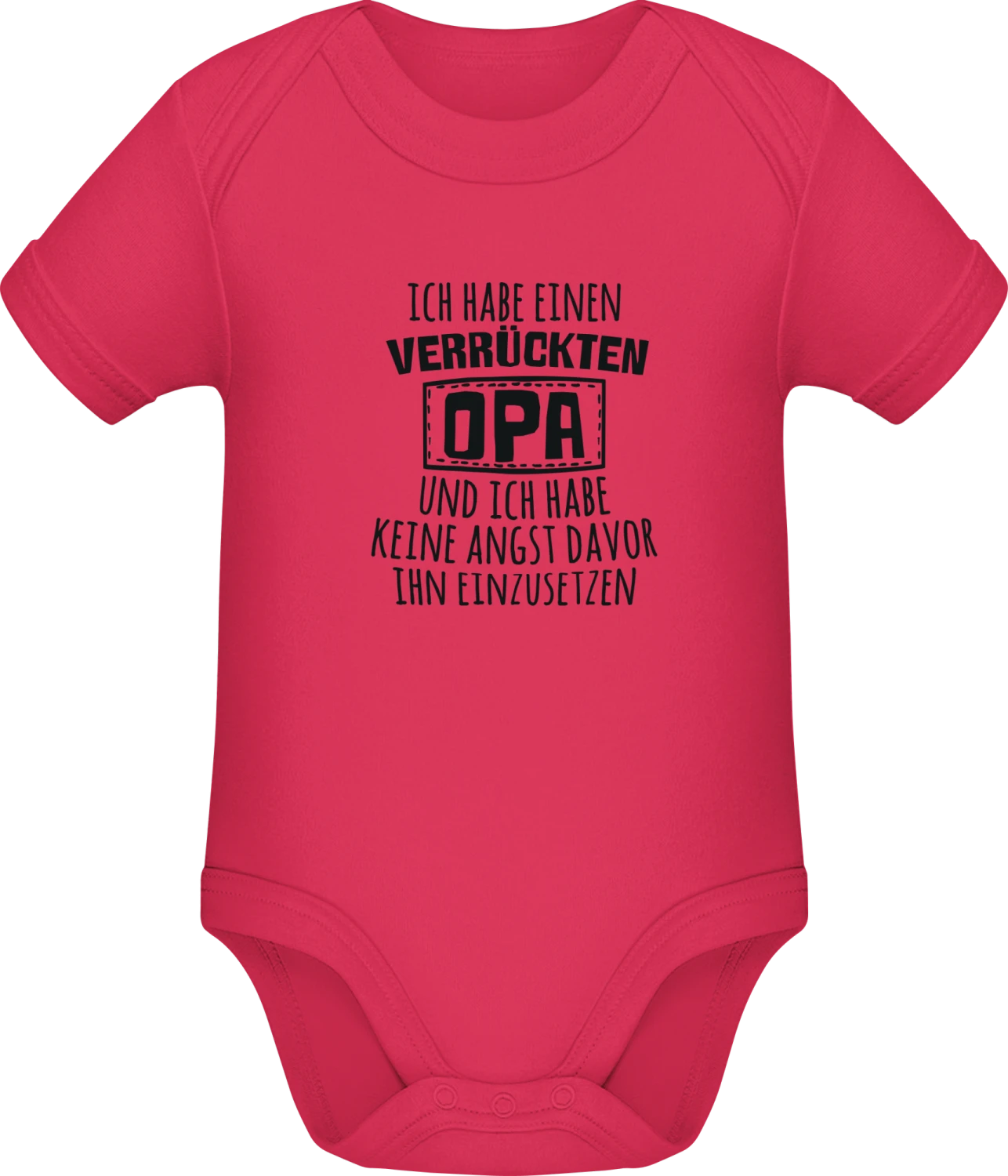 Ich habe einen verrückten Opa - Sorbet Sonar SSL organic babybodsuit - Front