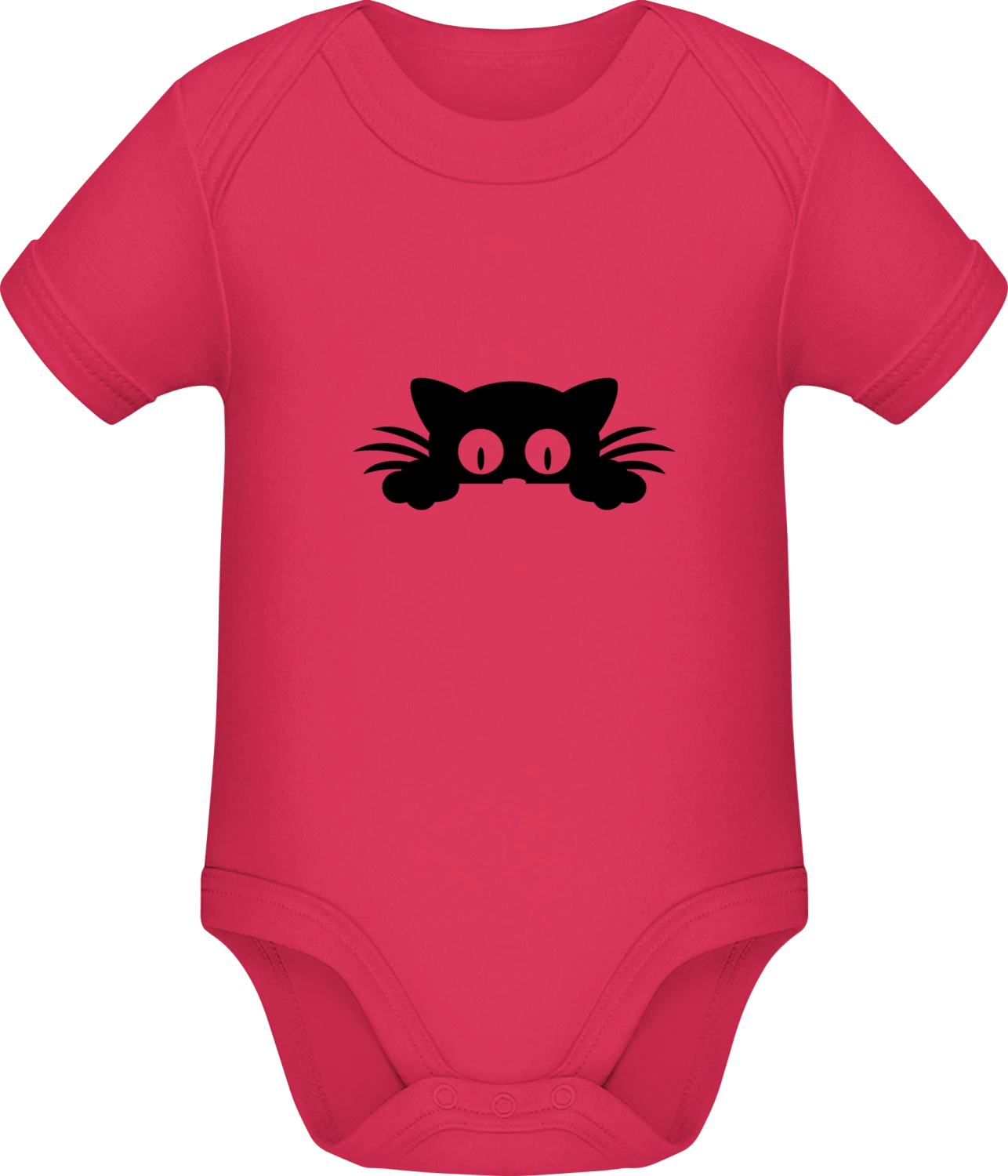 Peeking Cat Silhouette - Sorbet Sonar SSL organic babybodsuit - Front