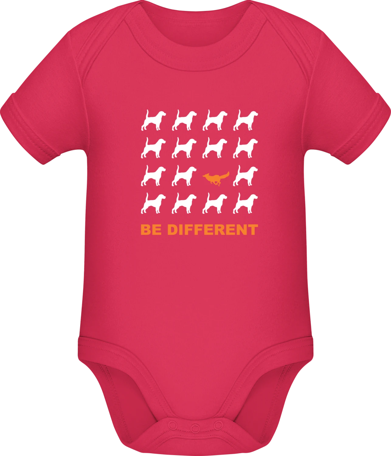 Be Different Fox - Sorbet Sonar SSL organic babybodsuit - Front