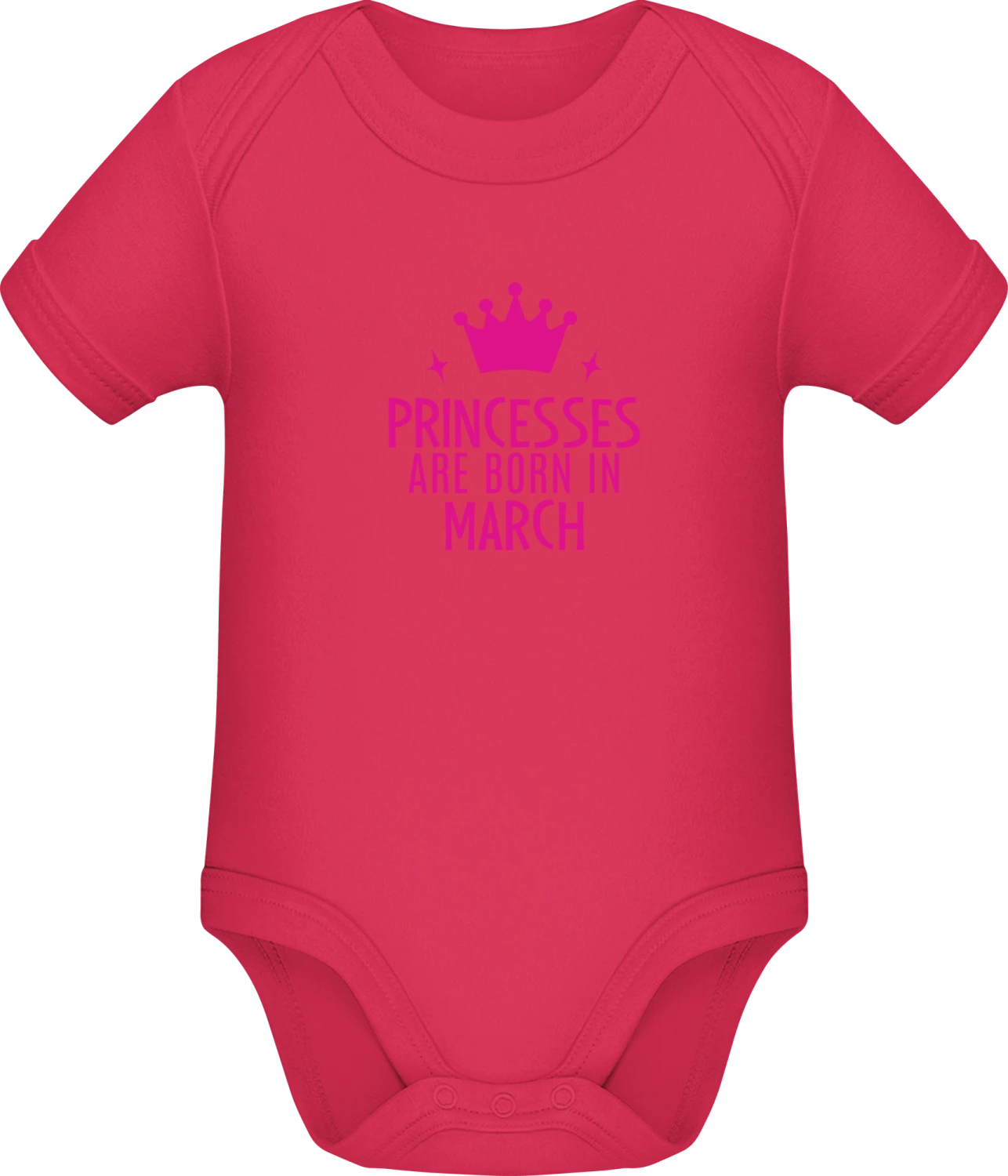 Princesses Are Born In March - Sorbet Sonar SSL organic babybodsuit - Front