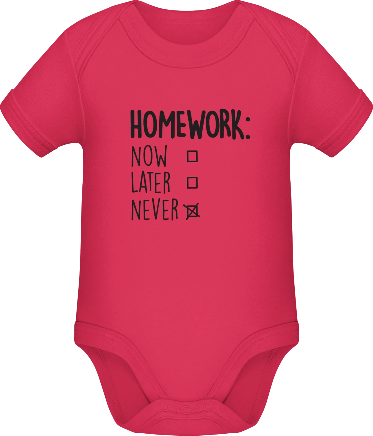 Homework: Never - Sorbet Sonar SSL organic babybodsuit - Front