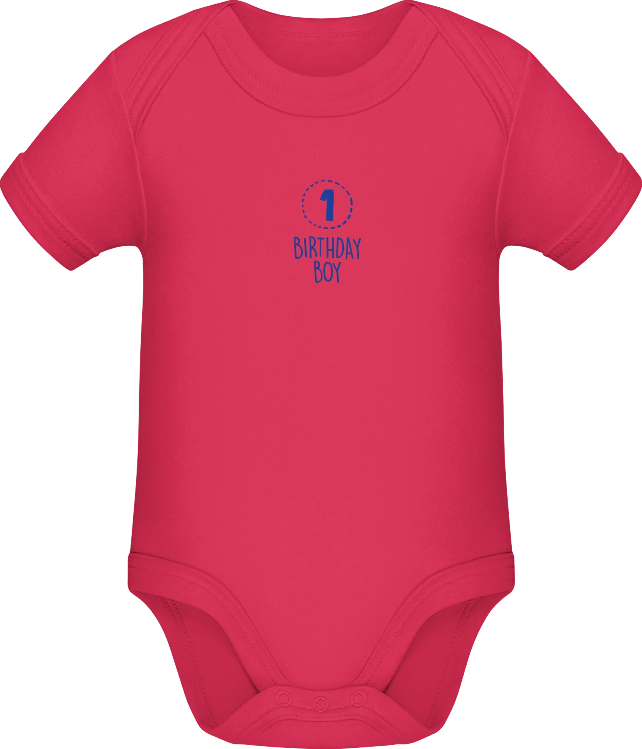 One Year Birthday Boy - Sorbet Sonar SSL organic babybodsuit - Front