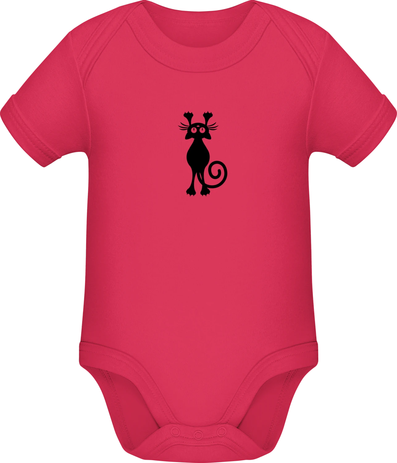 Scratching Cat Silhouette - Sorbet Sonar SSL organic babybodsuit - Front