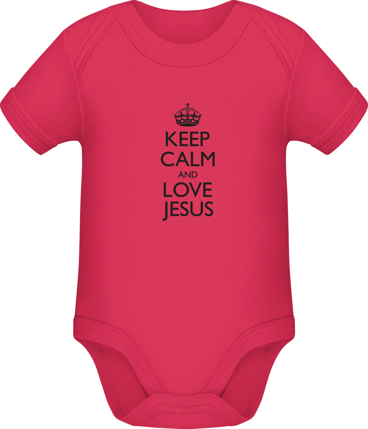 Keep Calm And Love JESUS - Sorbet Sonar SSL organic babybodsuit - Front