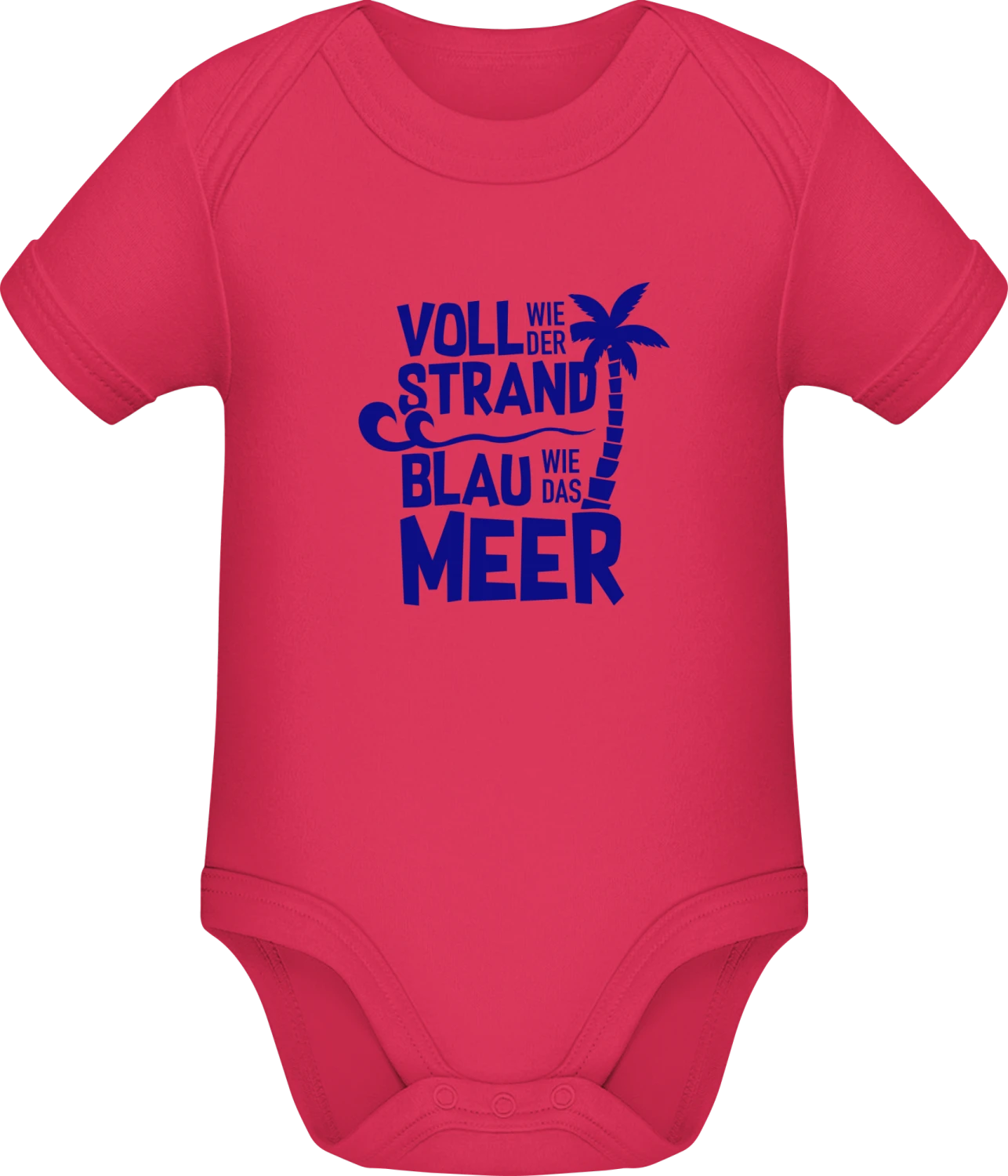 Voll wie der Strand blau wie das Meer - Sorbet Sonar SSL organic babybodsuit - Front