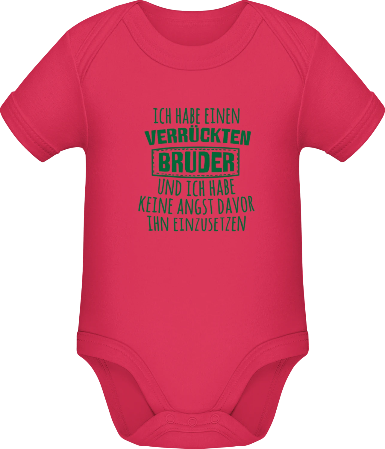 Ich habe einen verrückten Bruder - Sorbet Sonar SSL organic babybodsuit - Front