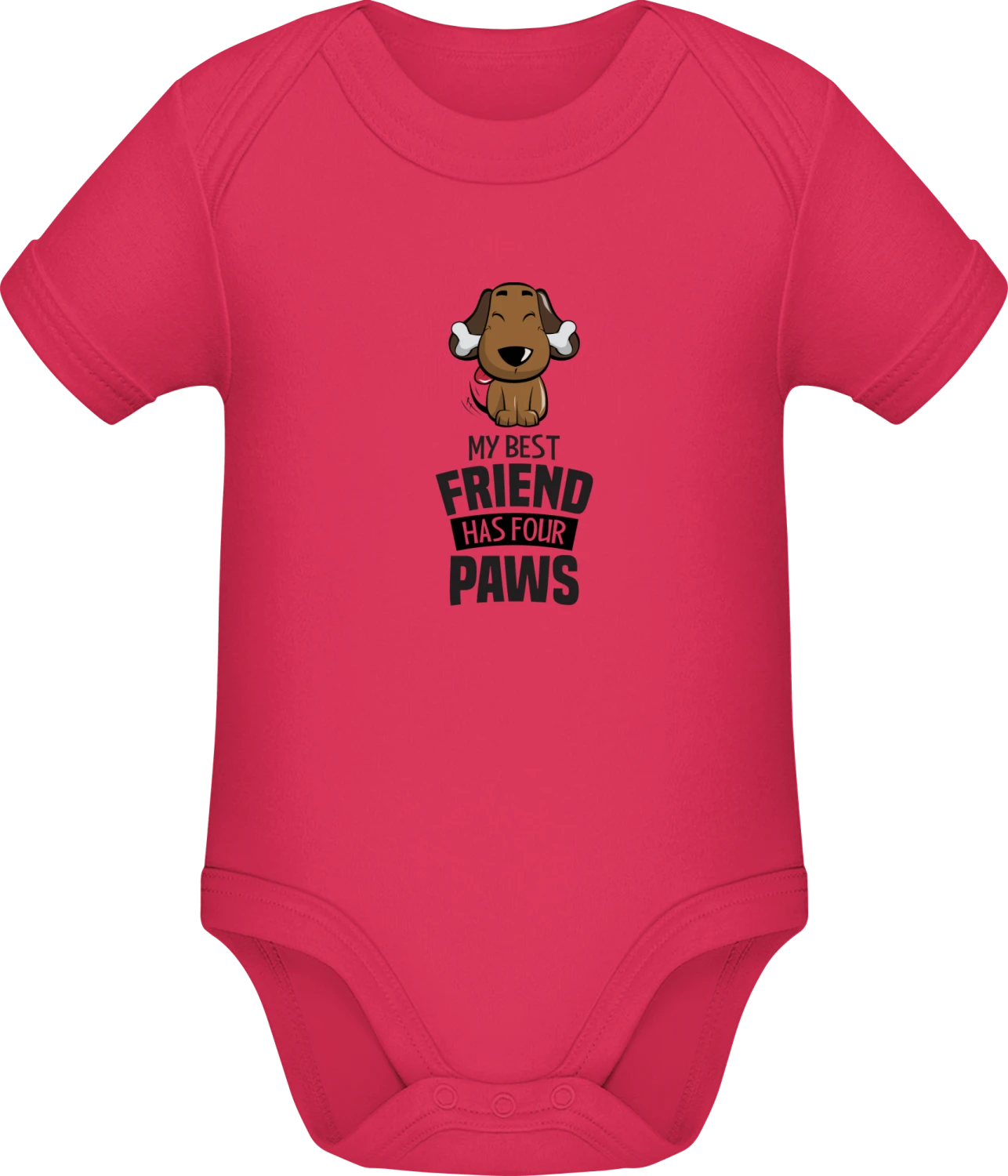 My Best Friend Has Four Paws Dog - Sorbet Sonar SSL organic babybodsuit - Front