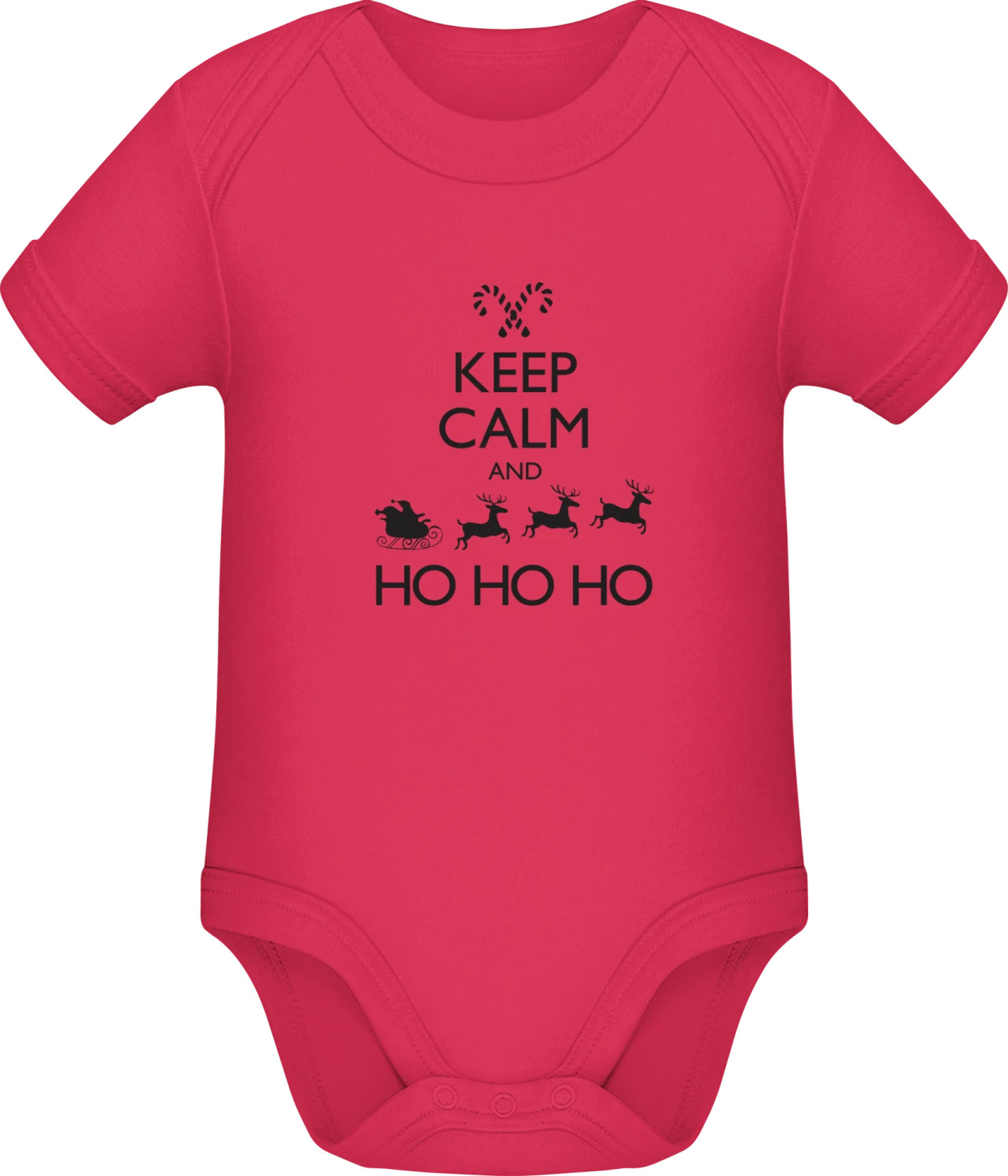 Keep Calm And Let Santa Ho Ho Ho - Sorbet Sonar SSL organic babybodsuit - Front