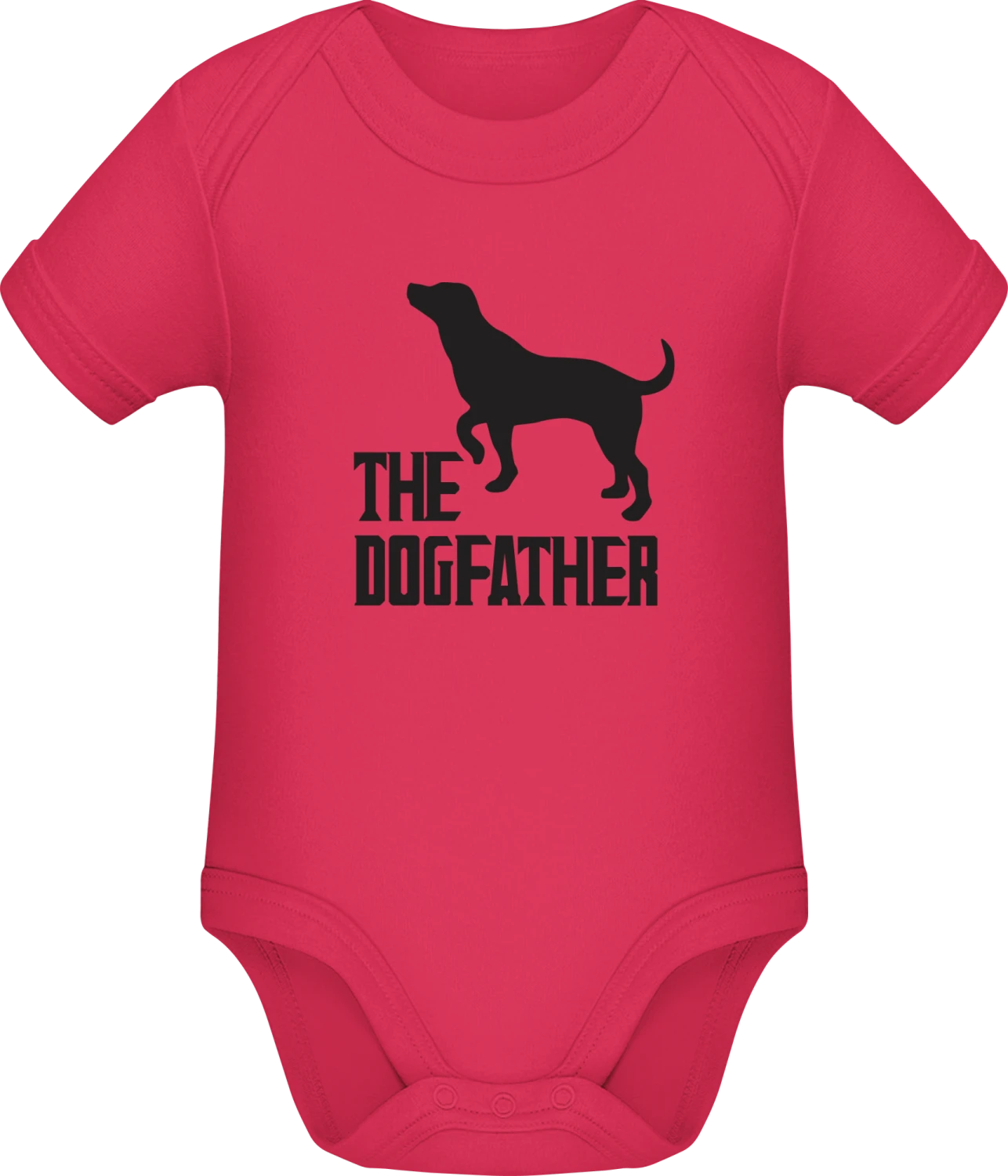 The Dogfather With Dog - Sorbet Sonar SSL organic babybodsuit - Front