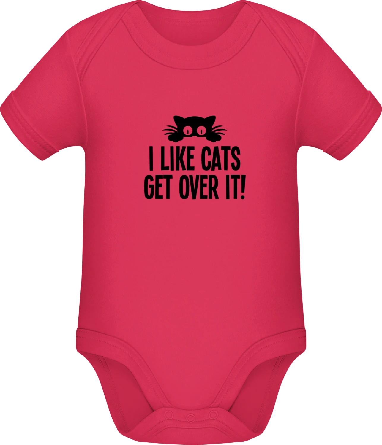 I Like Cats Get Over It! - Sorbet Sonar SSL organic babybodsuit - Front