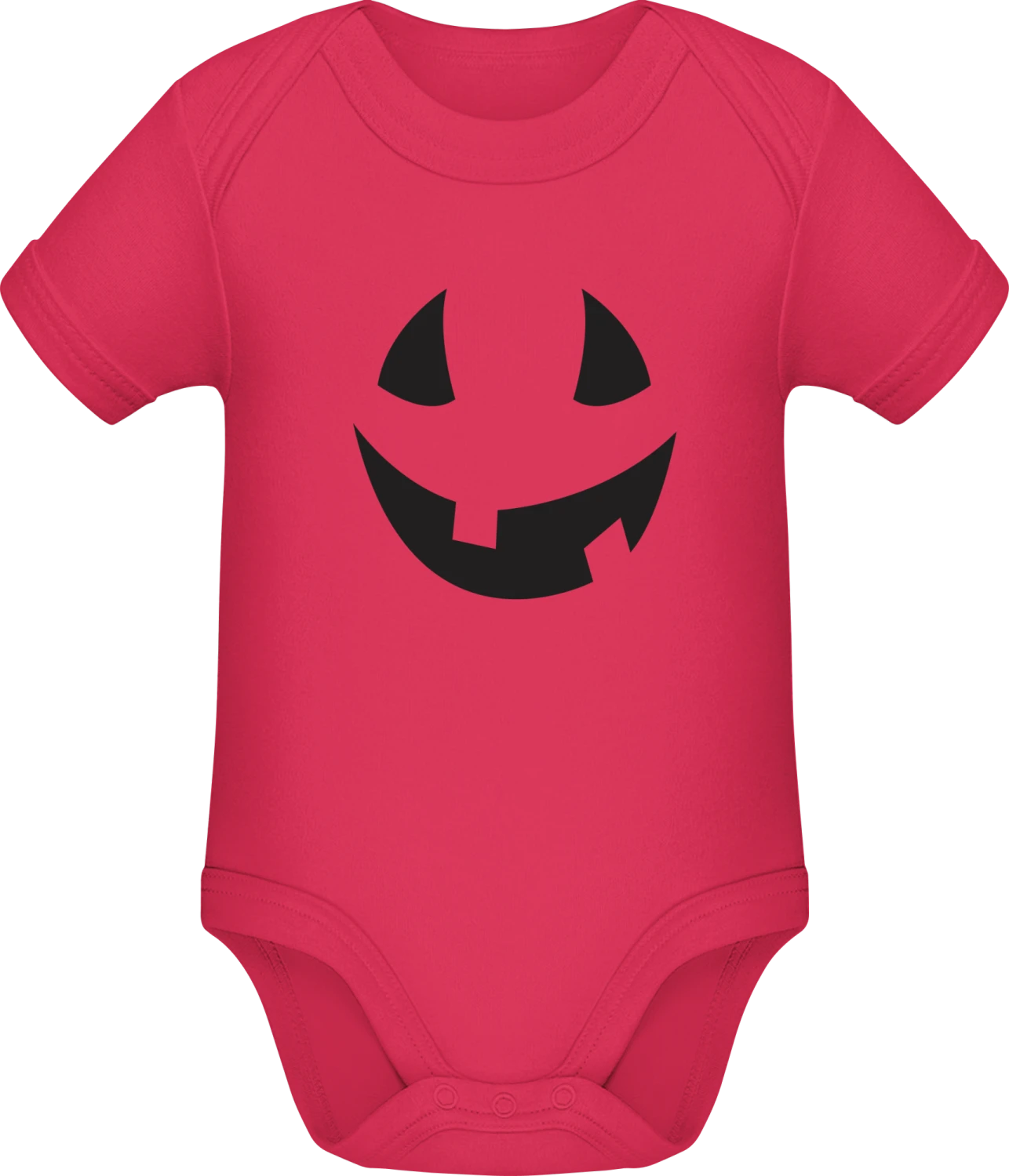 Halloween Pumpkin Face - Sorbet Sonar SSL organic babybodsuit - Front