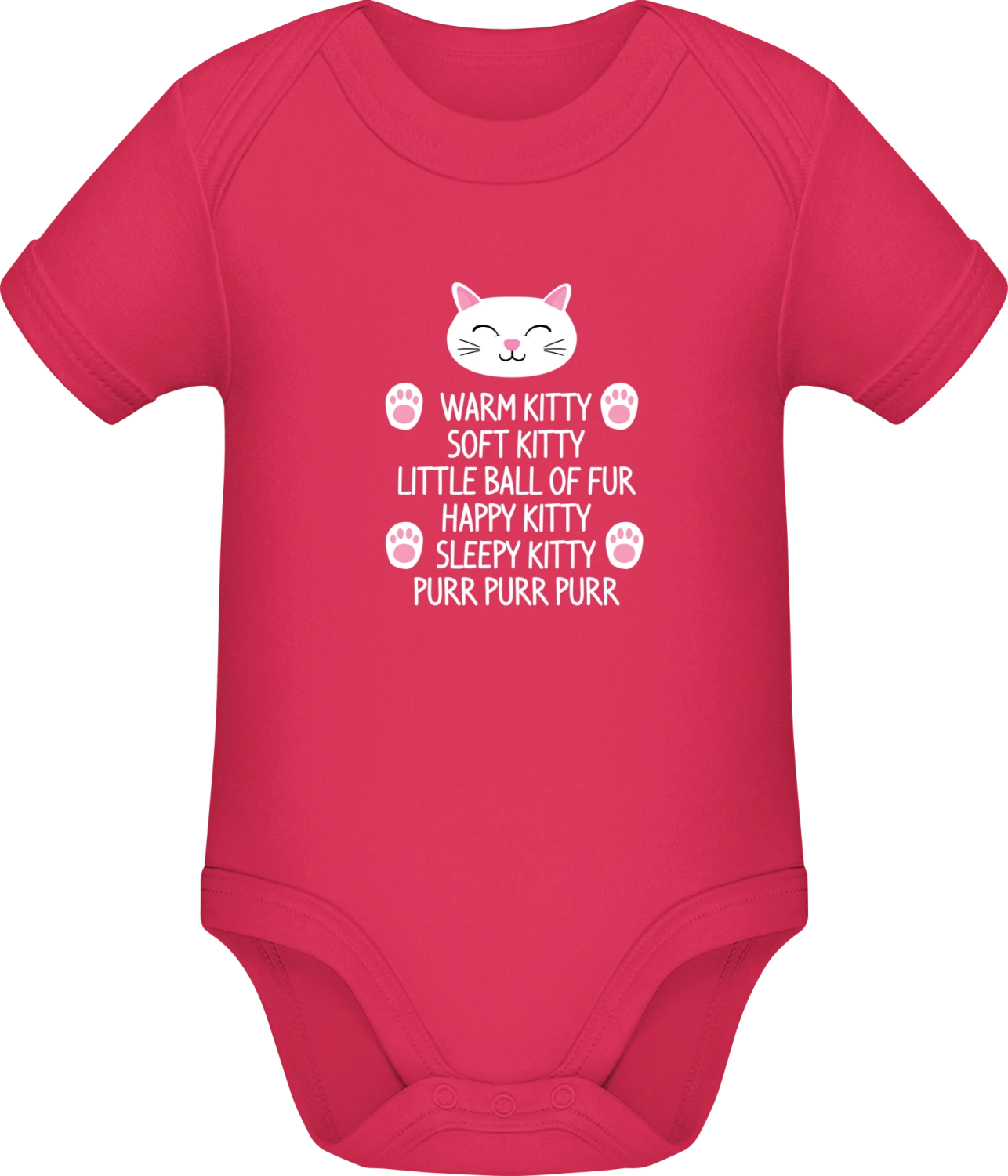 Soft Kitty Warm Kitty Song - Sorbet Sonar SSL organic babybodsuit - Front